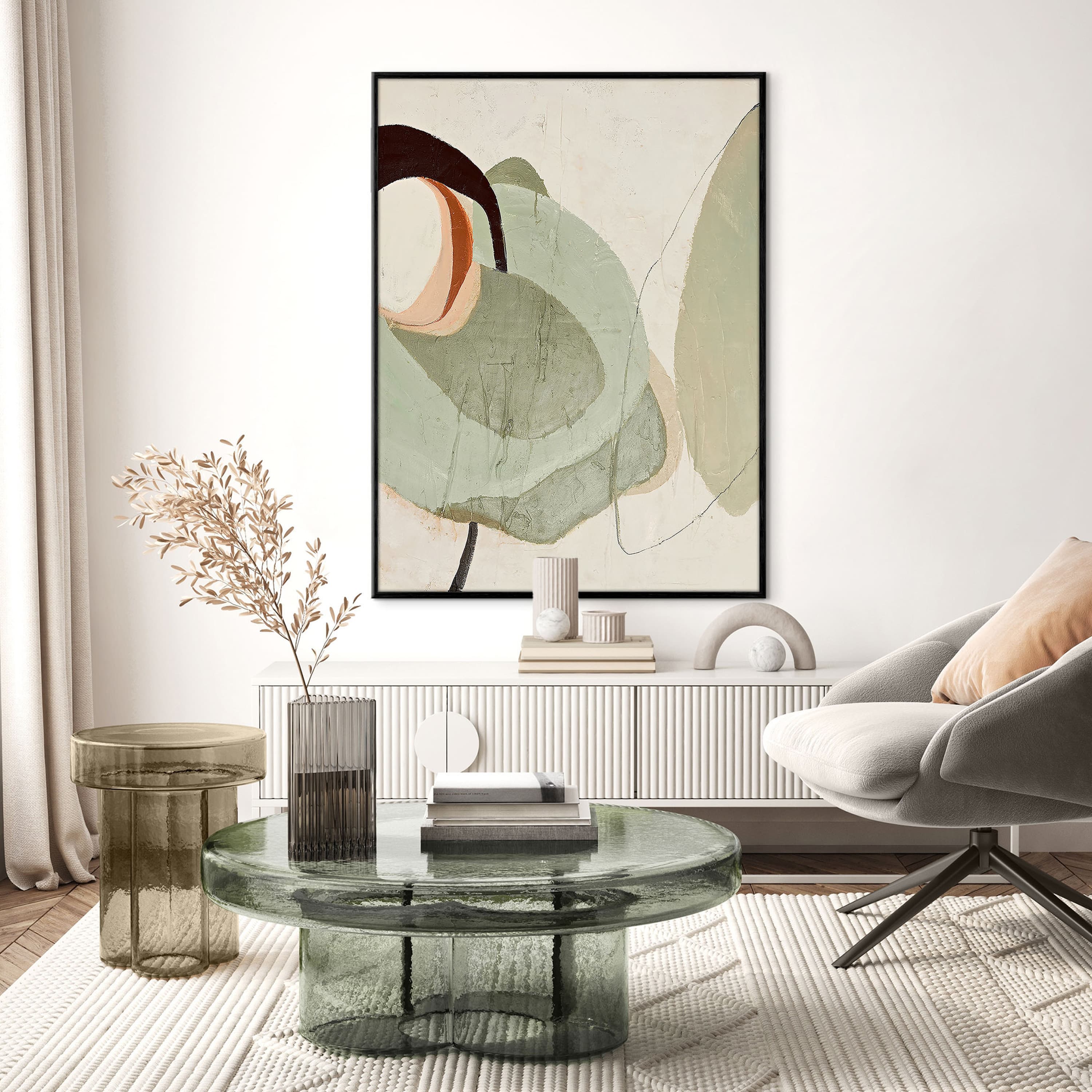Moon Rock Black Frame Tavla 90x120