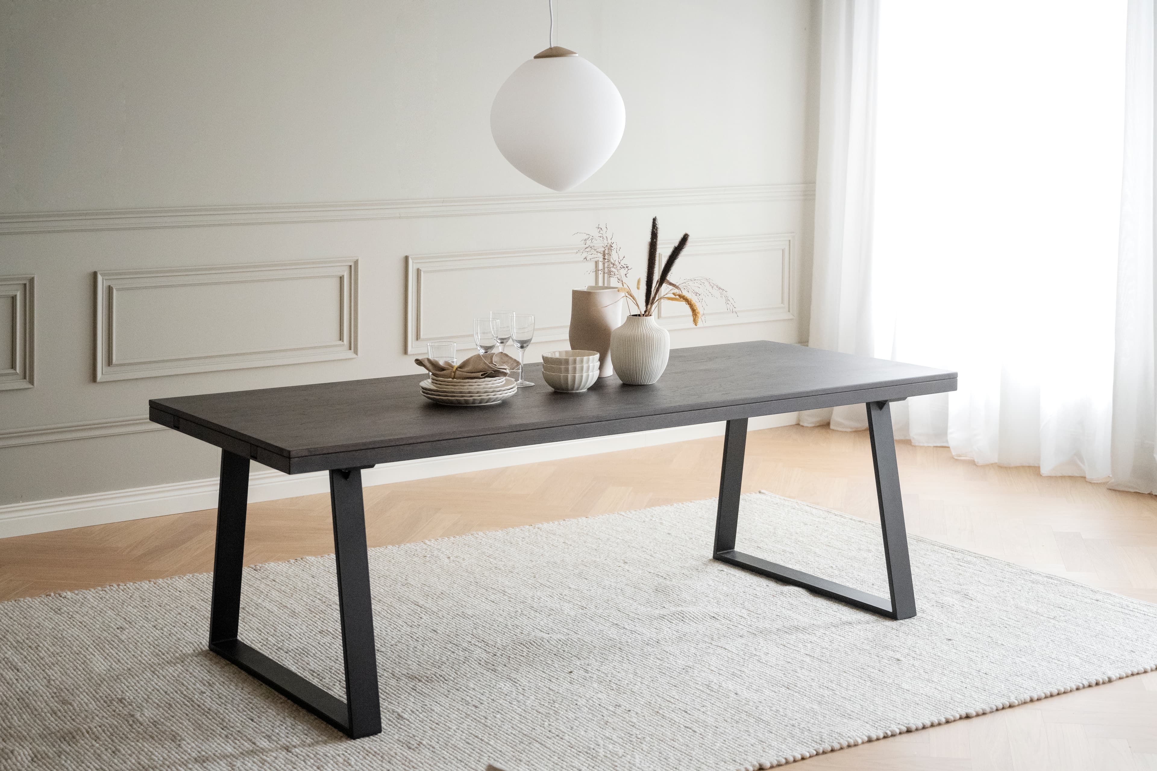 Brooklyn Dining Table U-leg Dark Brown Oak 220cm