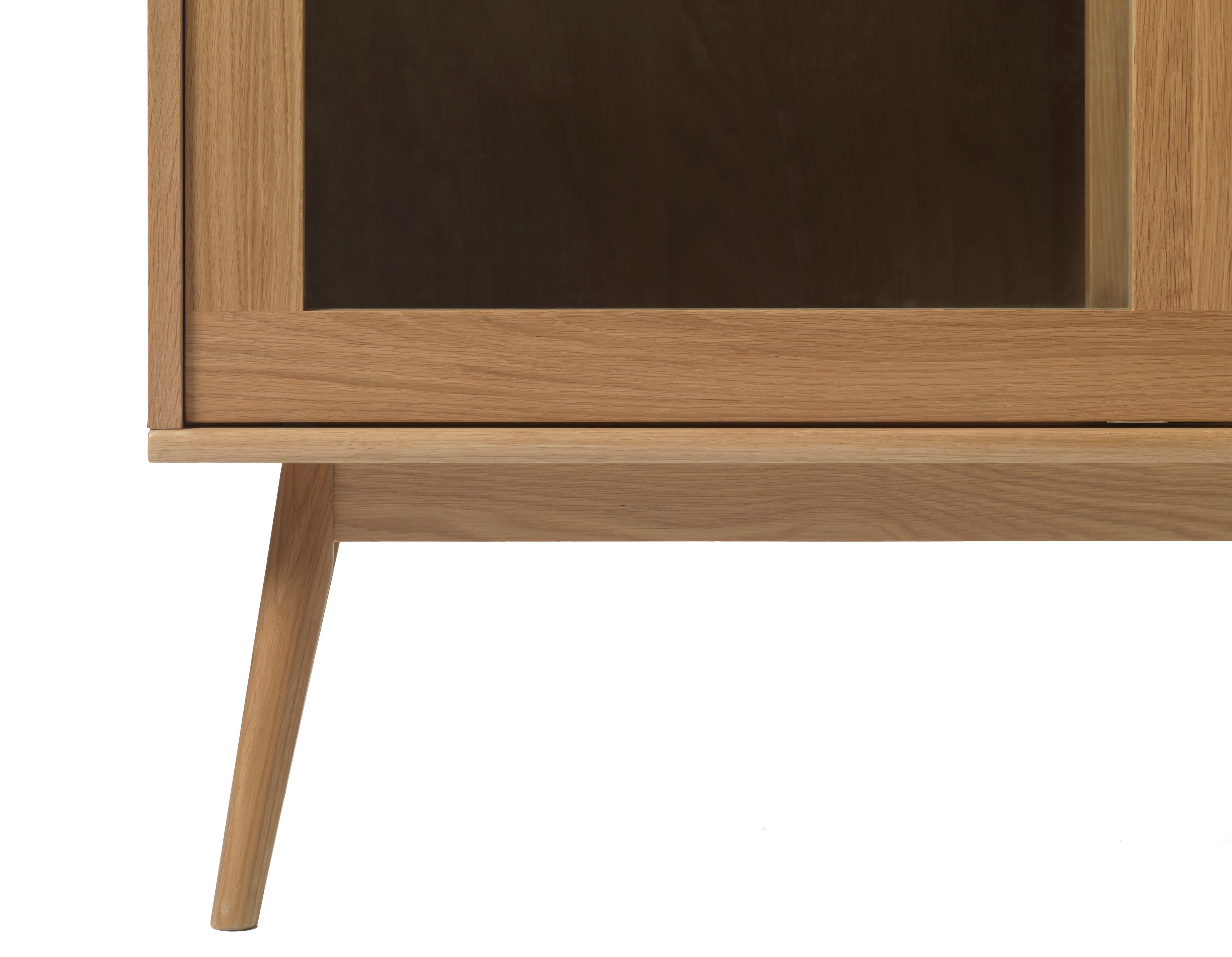 Sofia Glass Cabinet Natural Oak 160cm