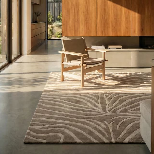 Zebra Wollteppich Beige 170x230
