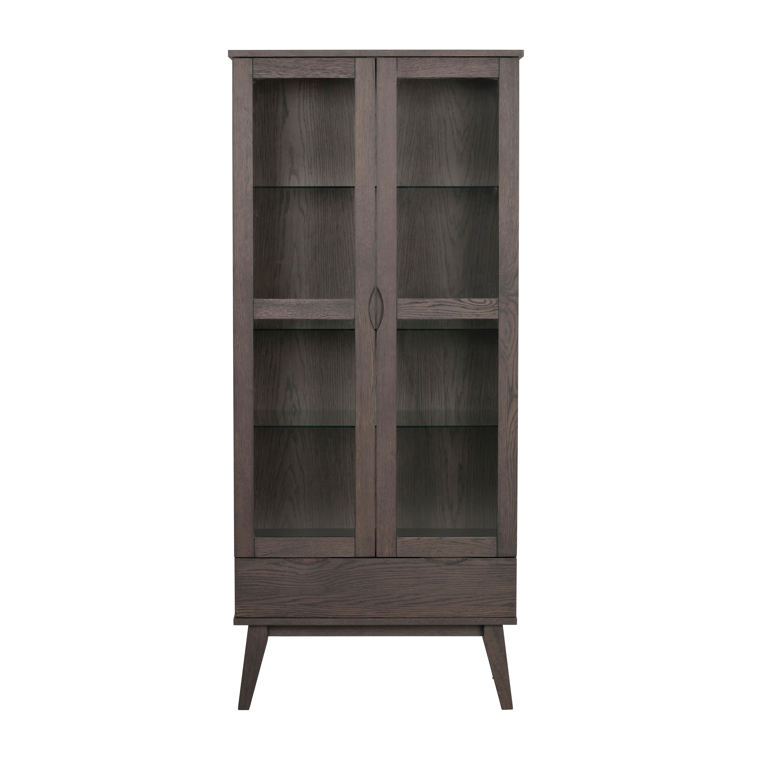 Filippa Glass cabinet Dark Brown 185cm