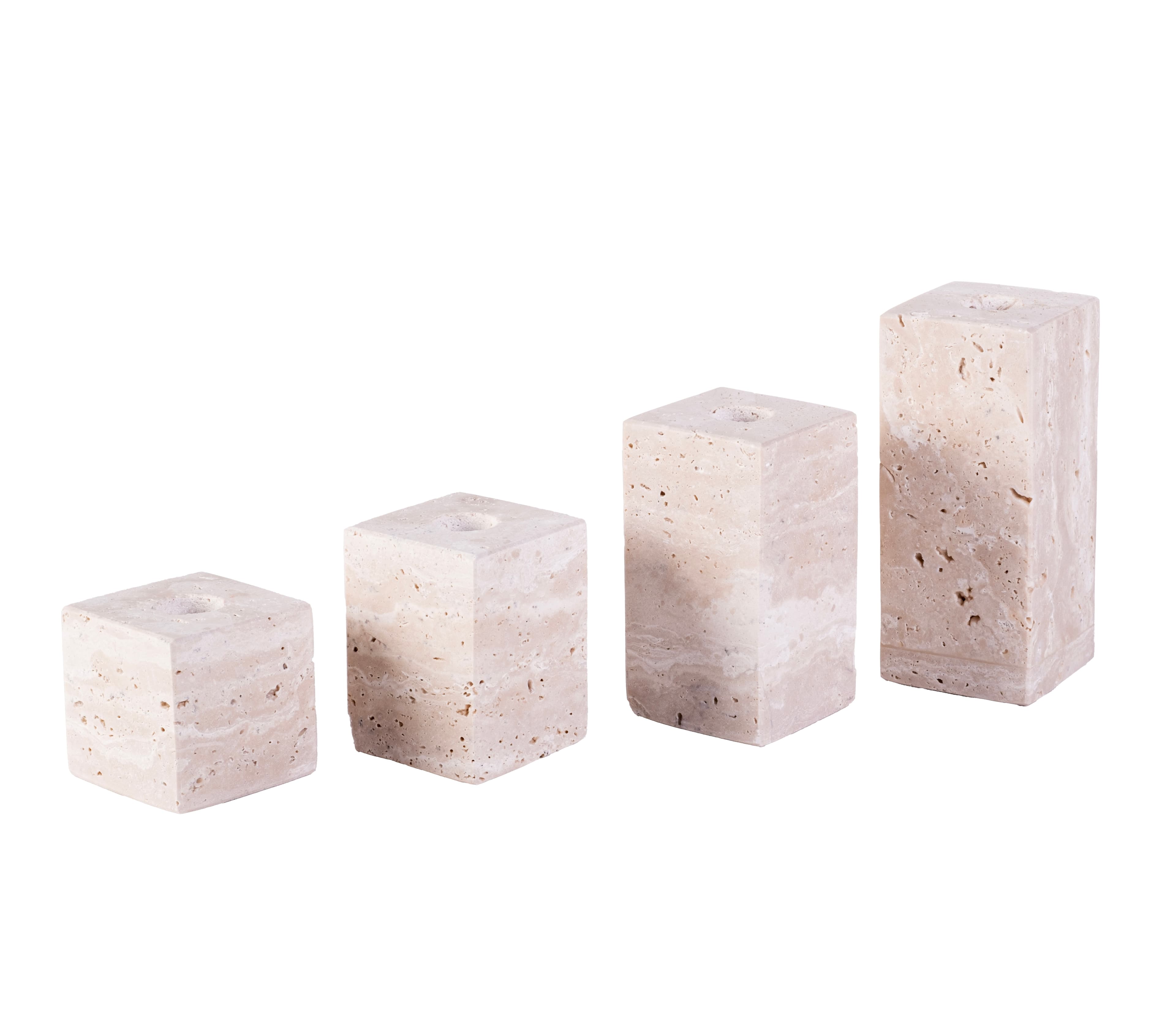 Travis Kerzenständer Travertin 4er-Pack