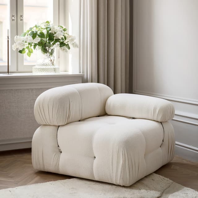 Blanca Rechtes Modul White Bouclé