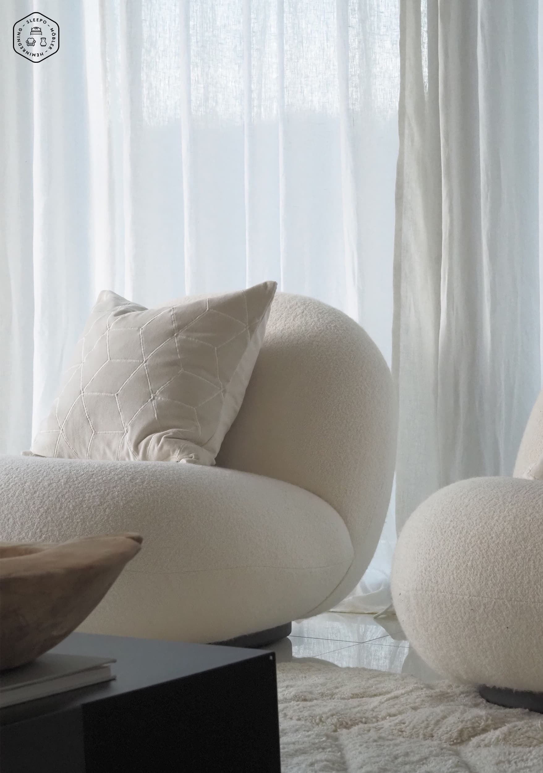Vir Cushion Cover Velvet Ivory 50x50