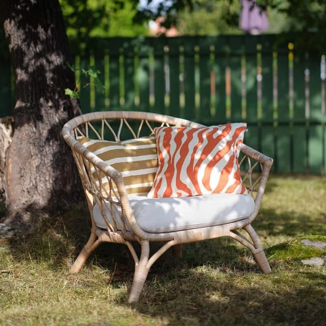 Block Stripe Outdoor Zierkissen Beige/Offwhite 40x60