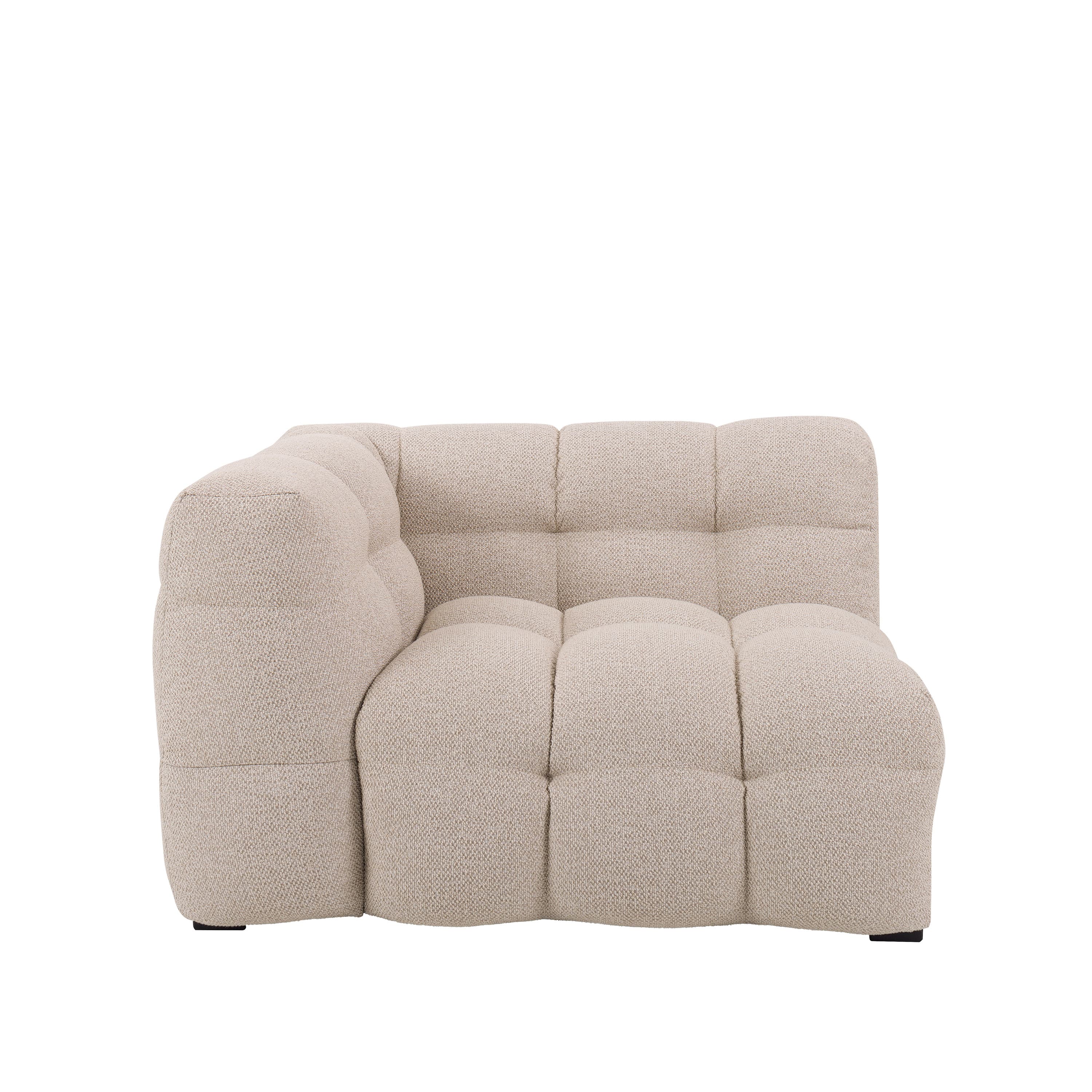 Billie 1-Sitzer Sofa Modul Links Armlehne Beige Bouclé 118cm