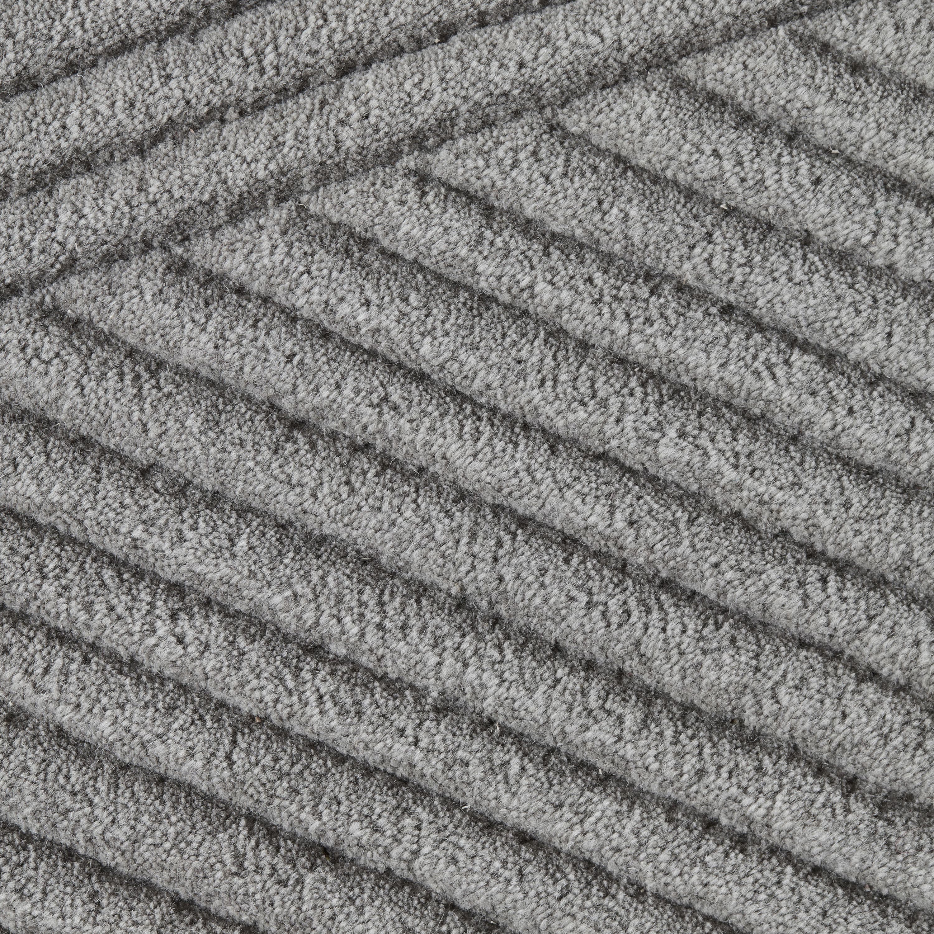 Row Round Wool Rug Light Grey Ø270