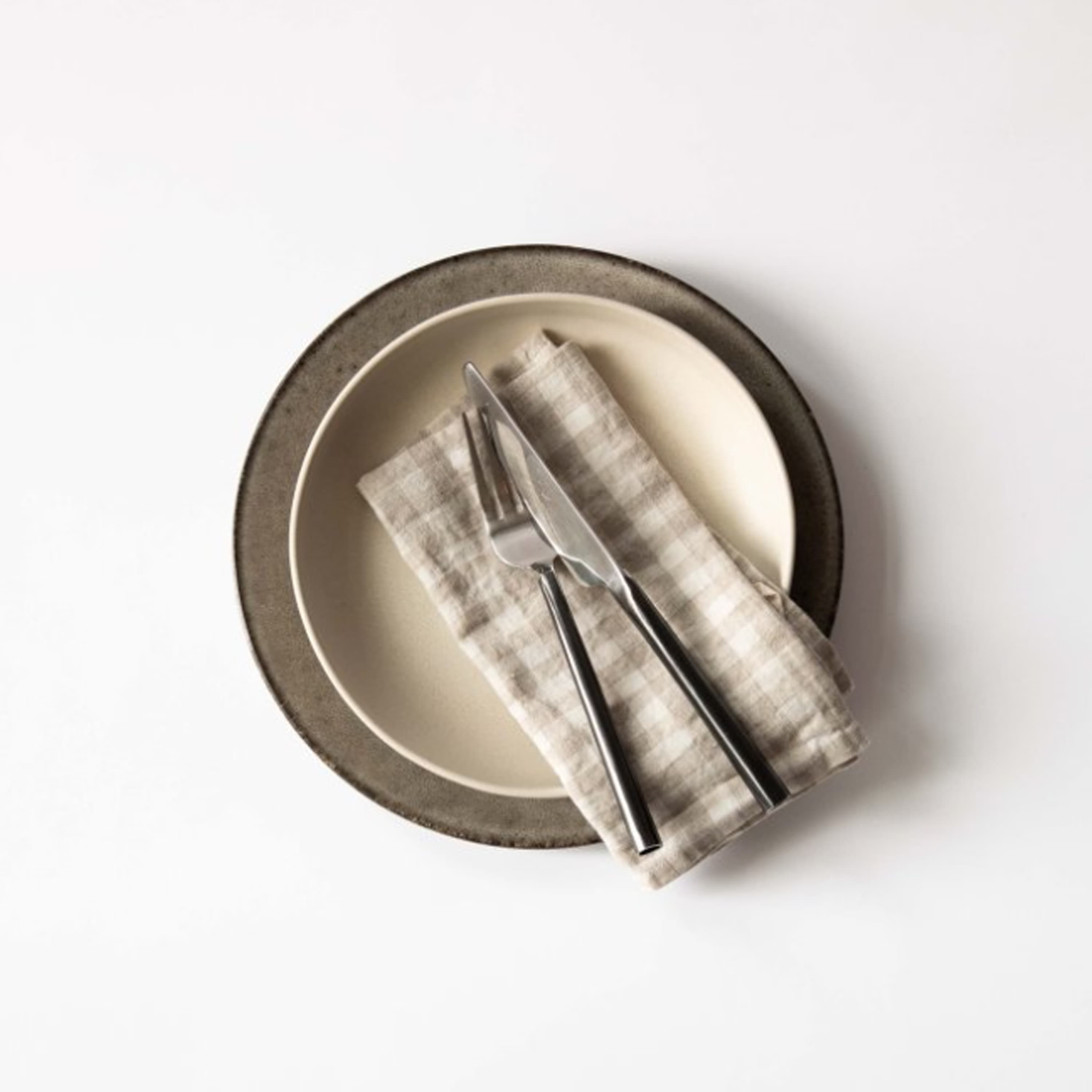 Servett Linie Gingham Natur