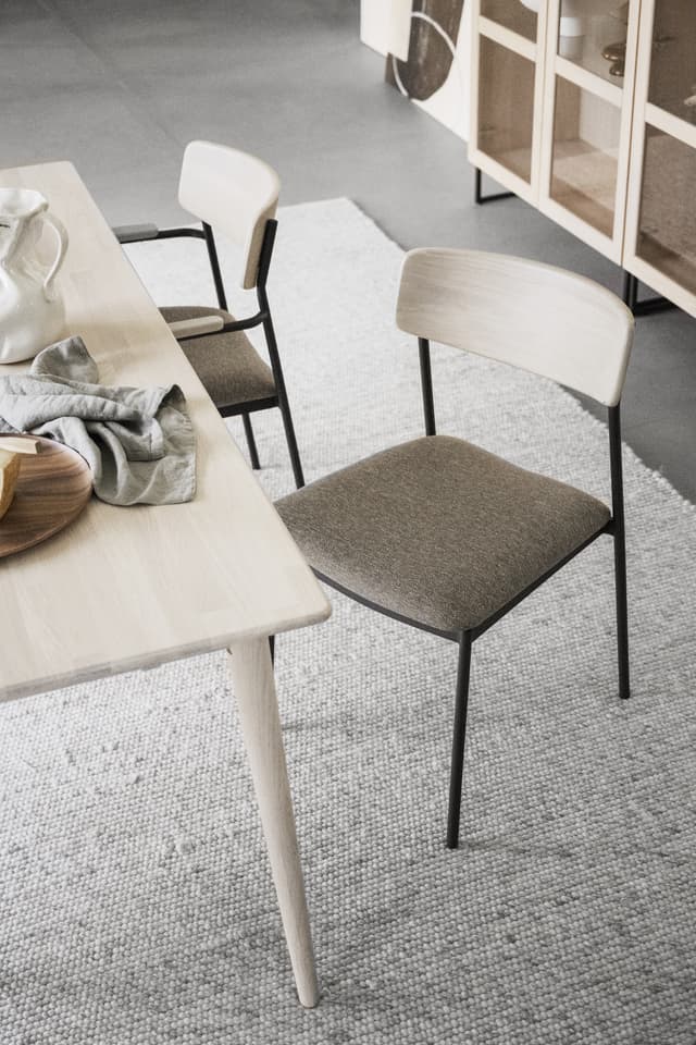 Maymont Esszimmerstuhl Weiß Pigmentierte Eiche/Dunkelbeige/Schwarz
