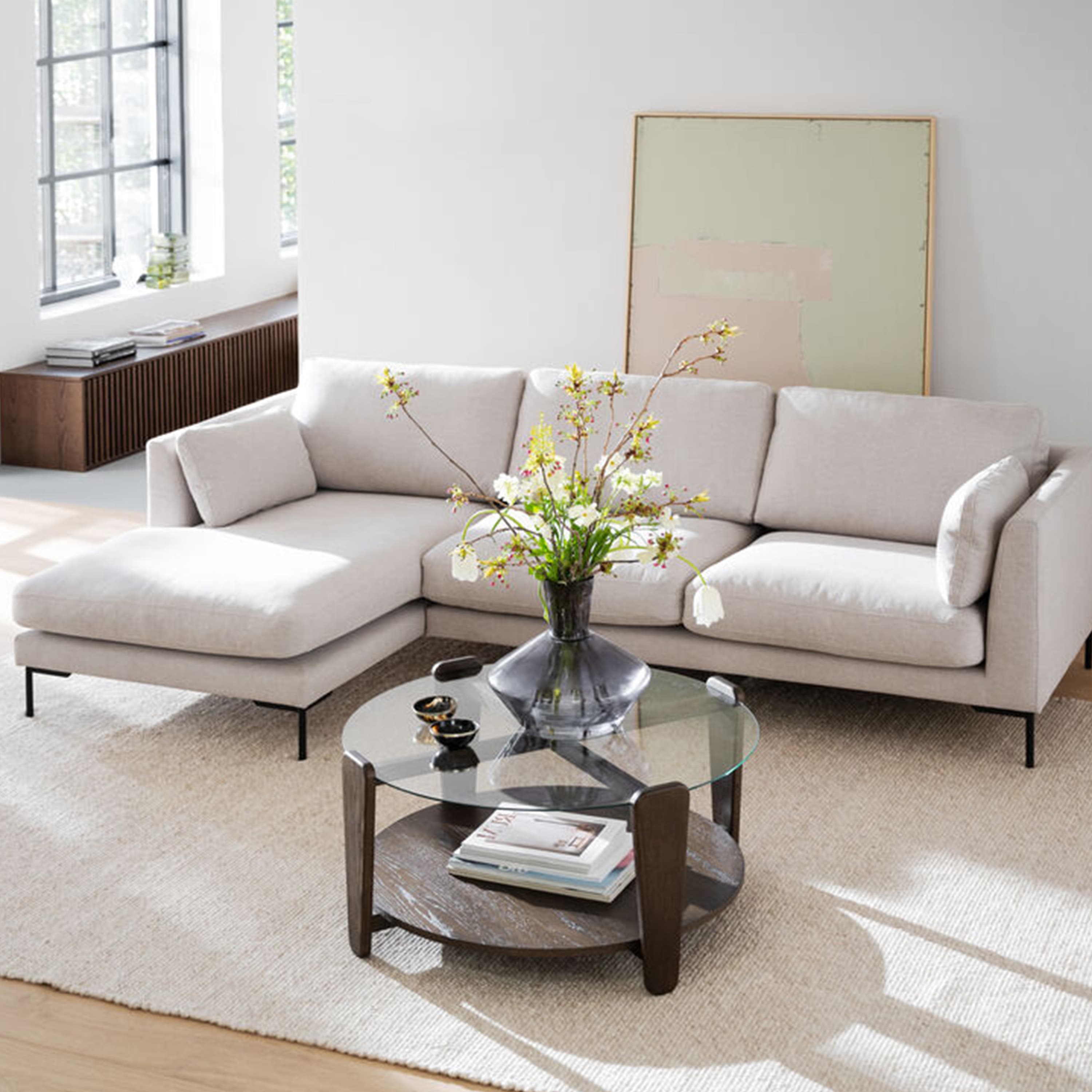 Corwin 3,5-sits Soffa Schäslong Vänster Beige