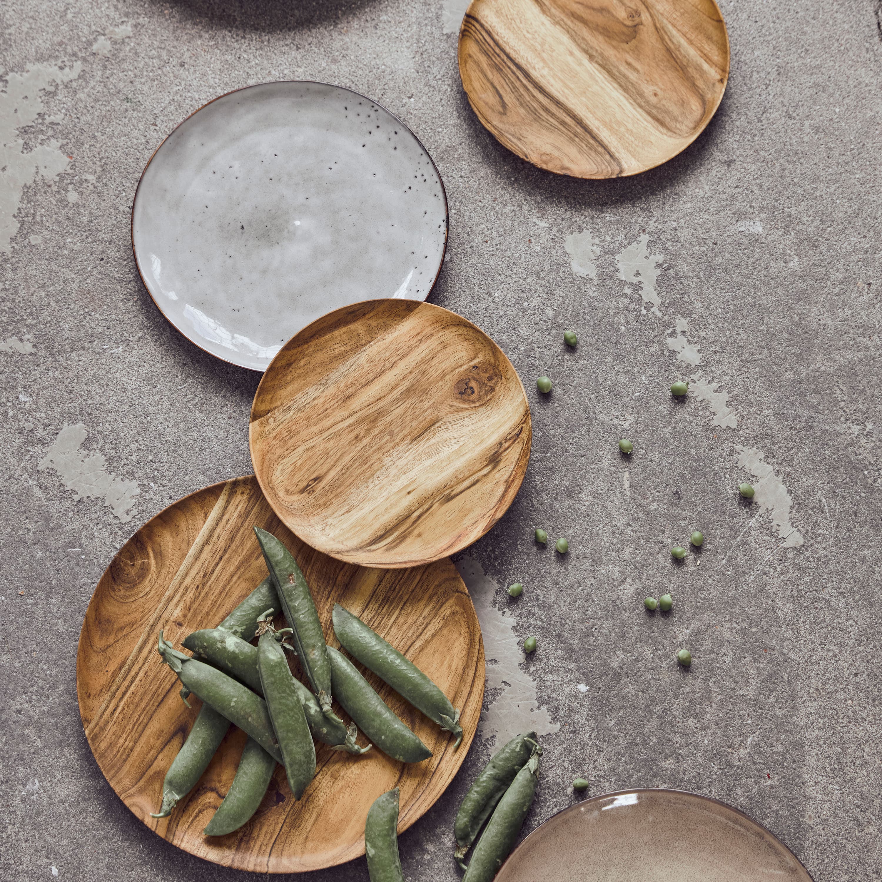 Wood Trays Natural Set of 2 Ø17