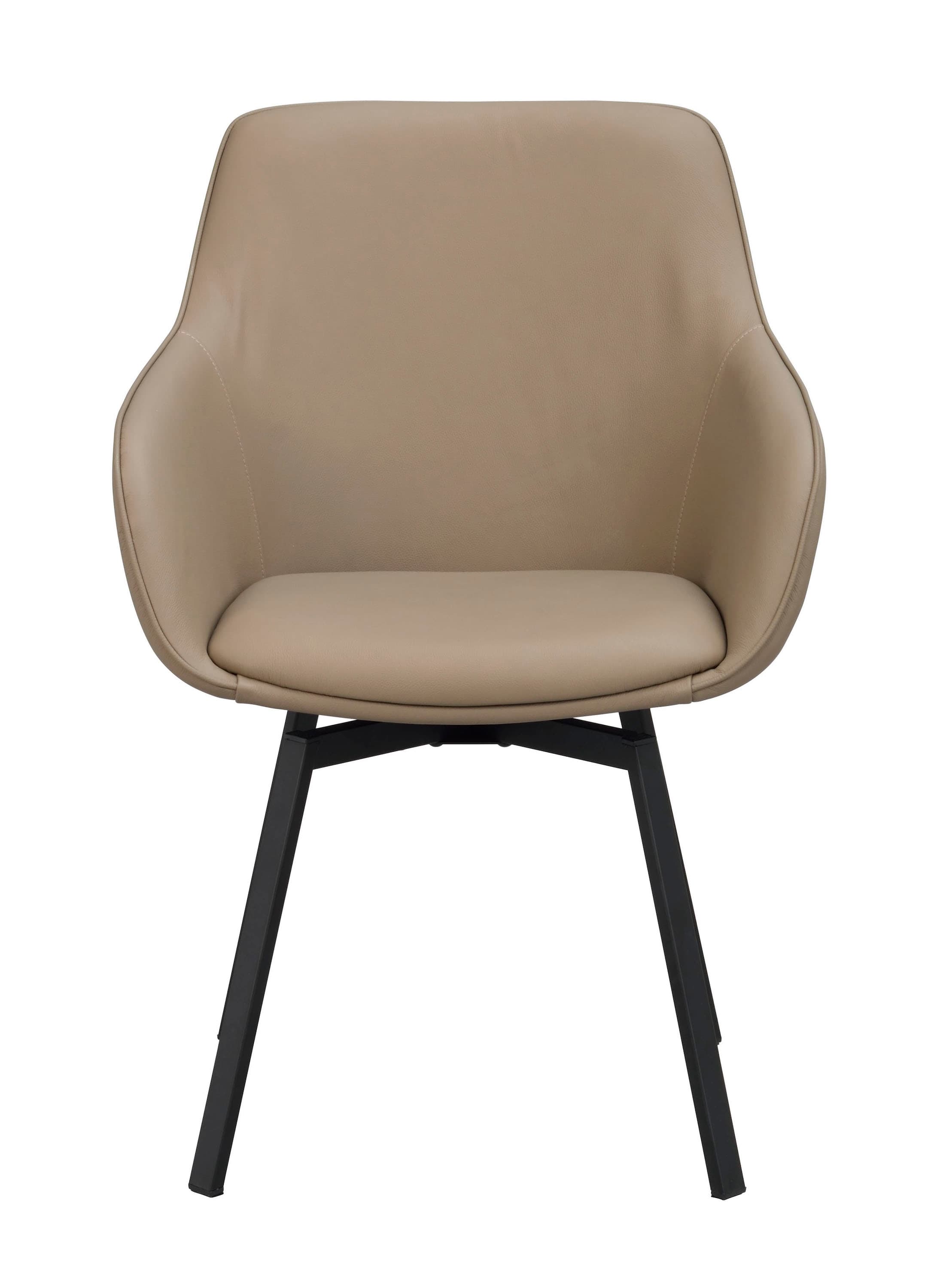 Alison Armlehnstuhl Beige Leder/Schwarz
