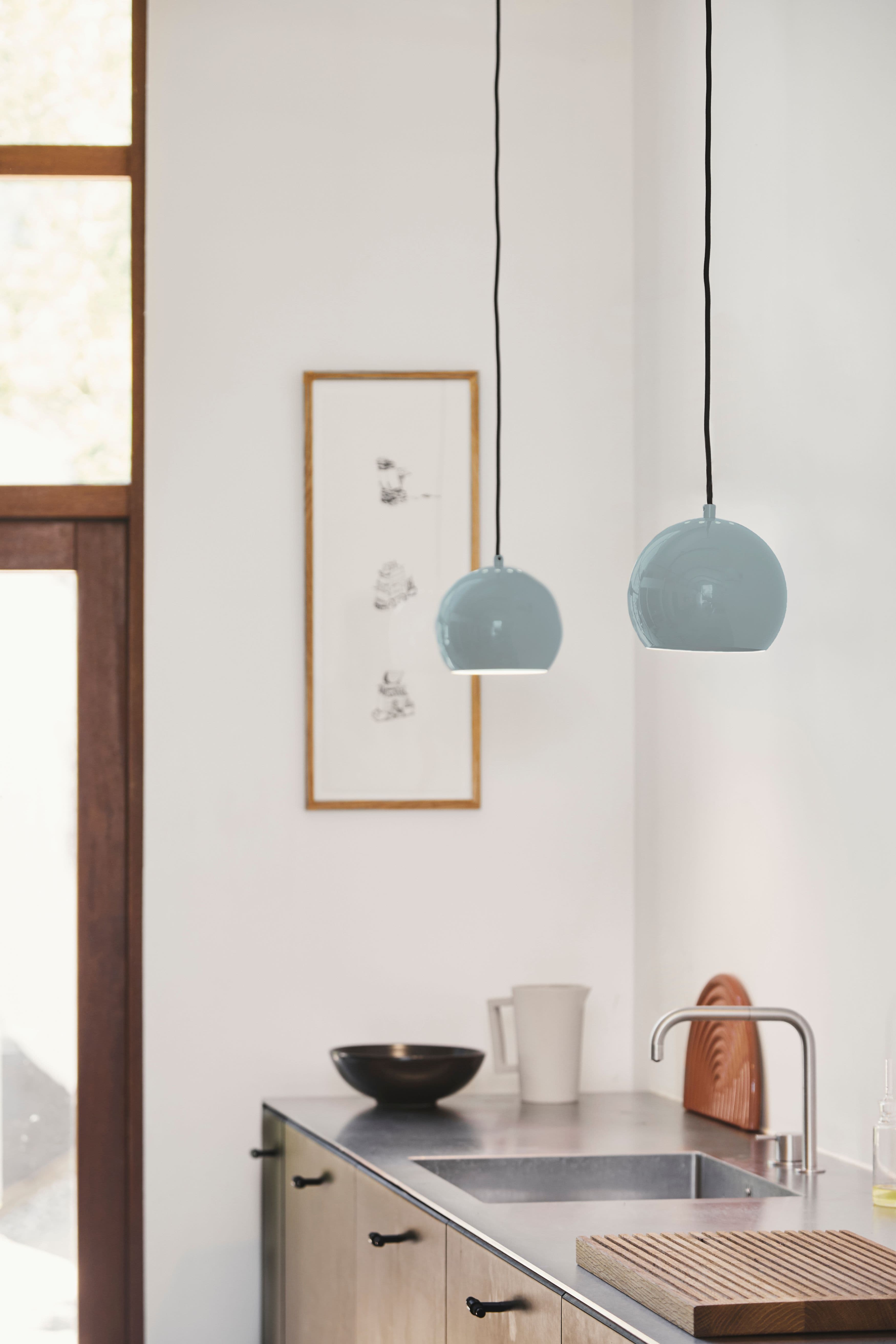 Ball Taklampa Glänzendes Warmgrau Ø18