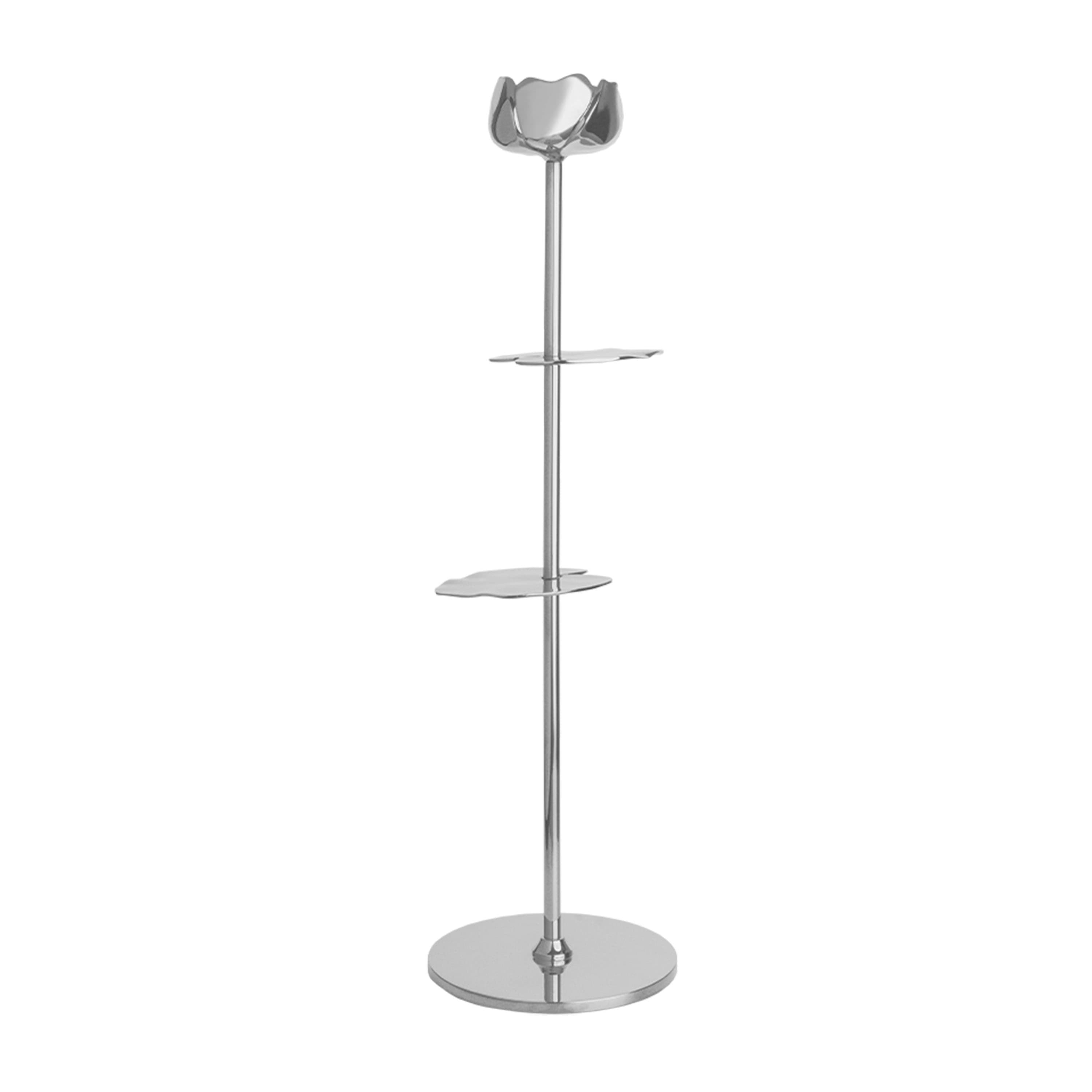 Ninfea Alta Kerzenhalter Silber 40cm
