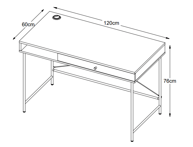 Elin Desk Black 120cm