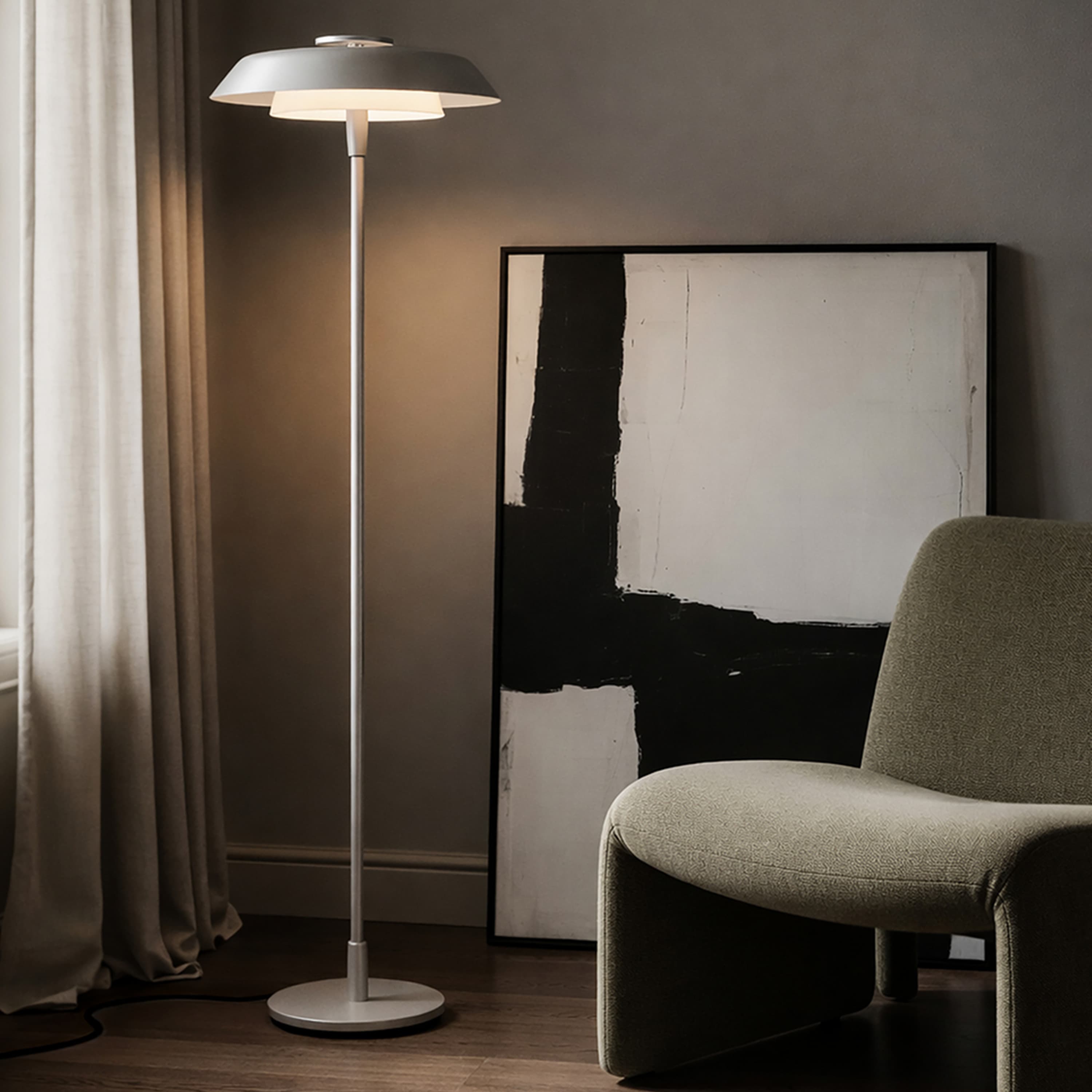 Horisont Stehleuchte Metallic Champagne 141cm