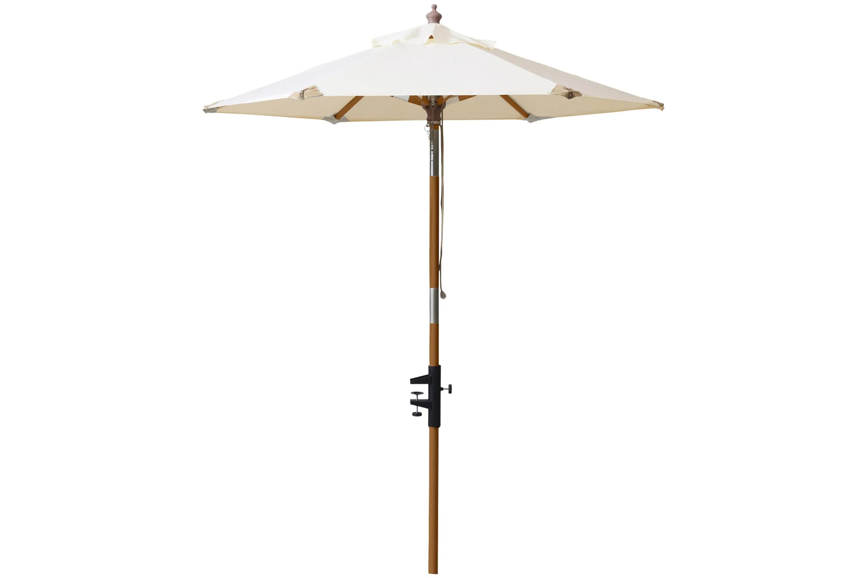 Balcony Sonnenschirm Off-White/Teak Ø180 cm