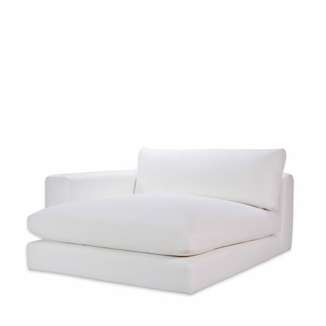 Capri 1.5-seater Chaise Module Left Armrest White 142x155