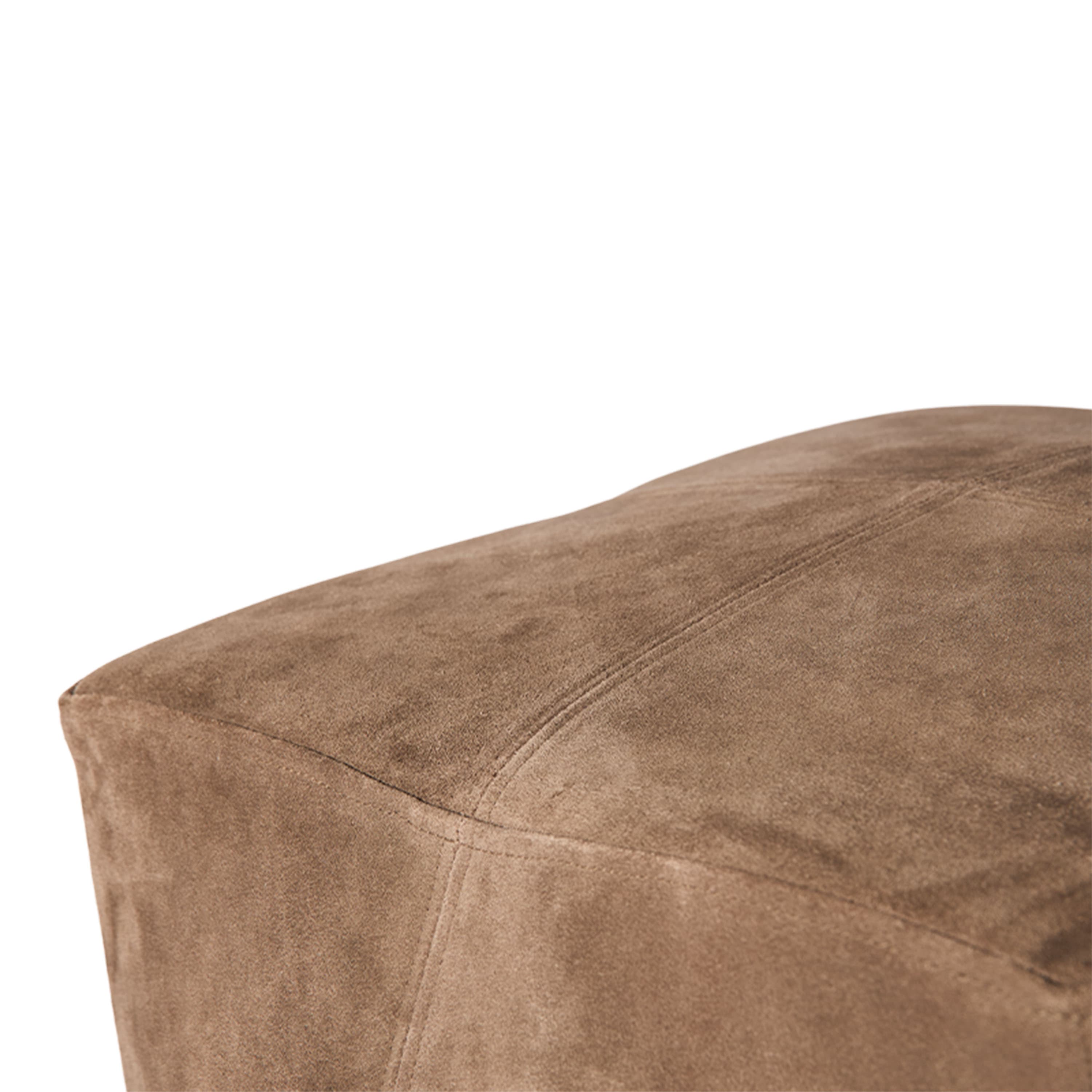 Bronx Sittpuff Brown Suede Large