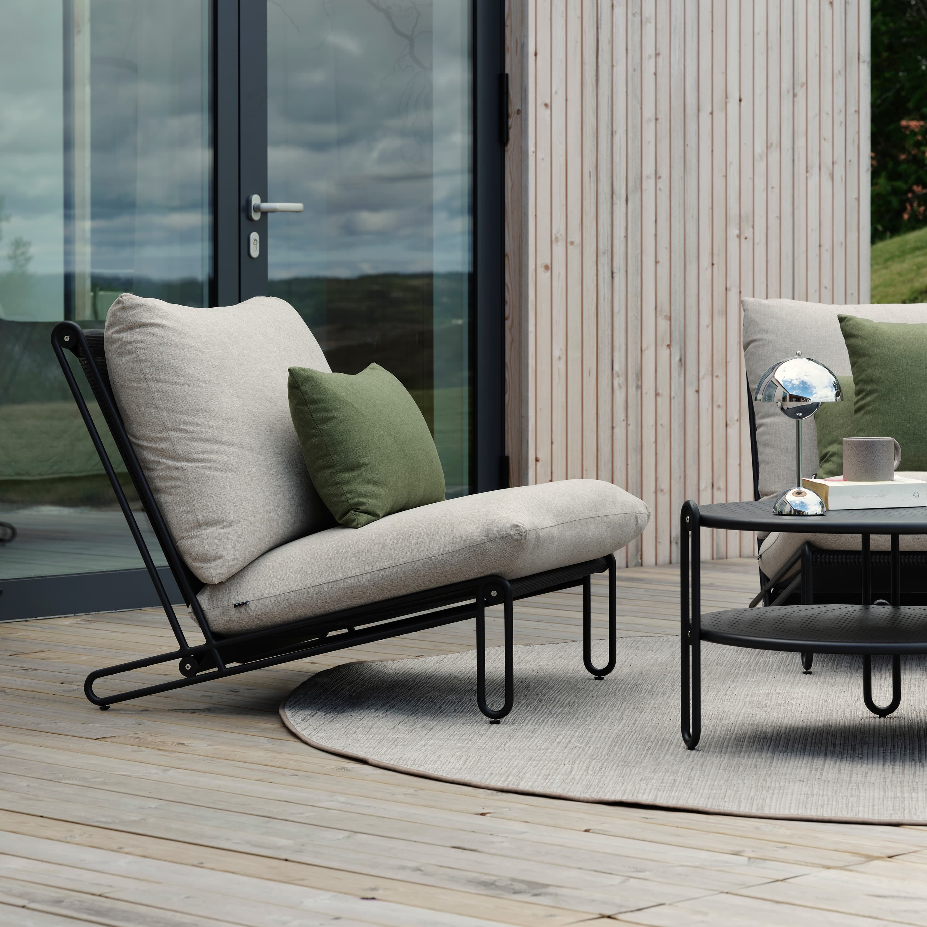 Blixt Loungetol Svart/Cley beige
