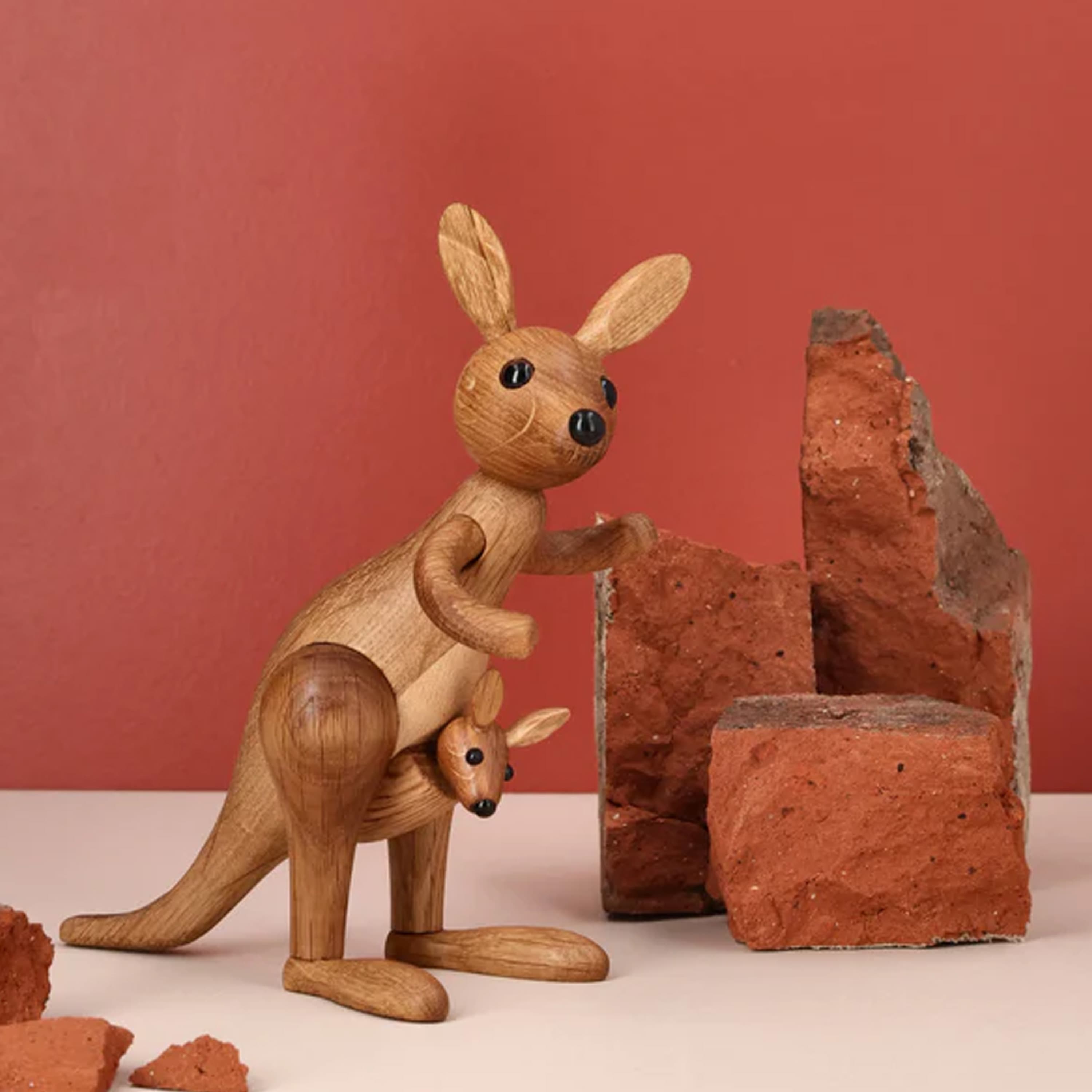 Sydney Känguru Dekoration Eiche 16cm