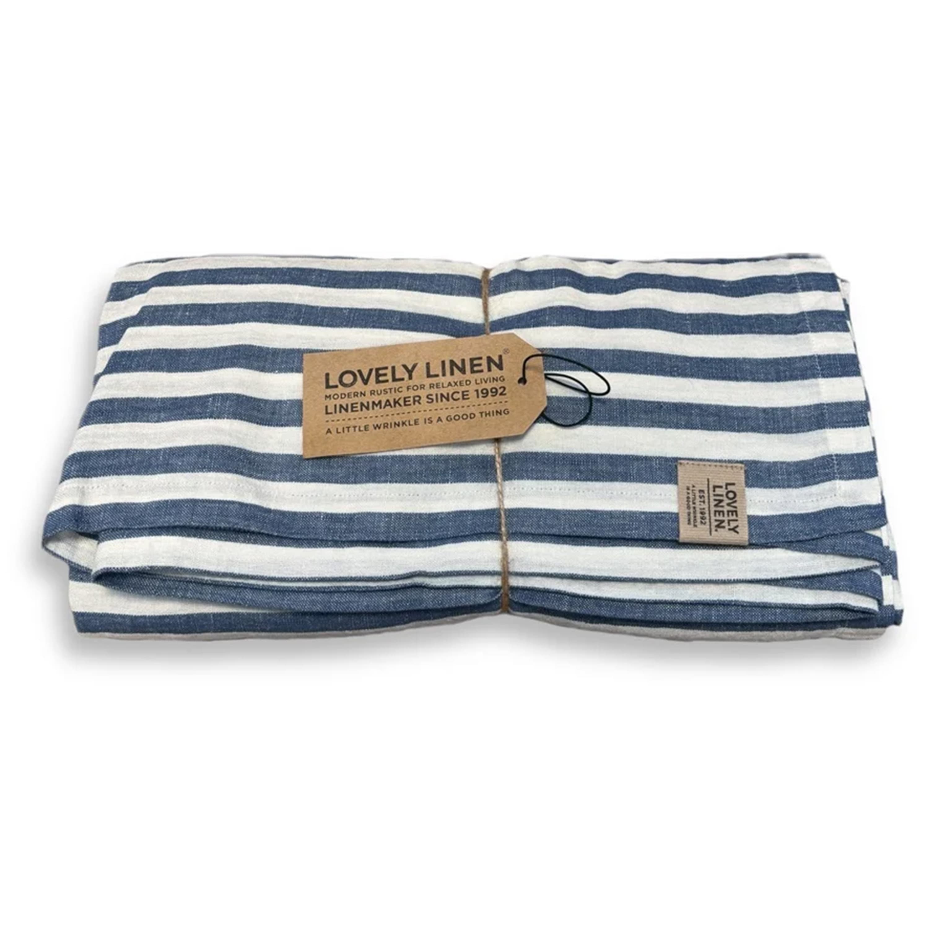 Misty Tischdecke Leinen Edge Denim Blue 145x380