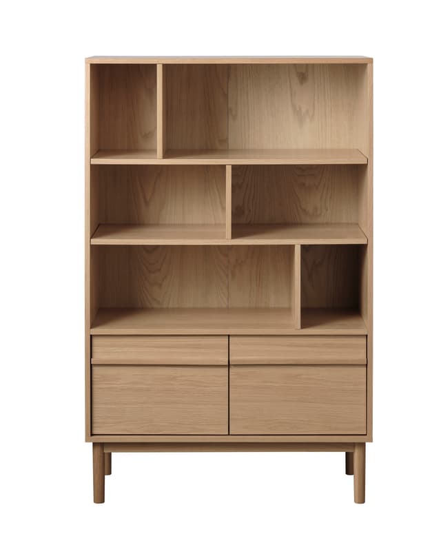 Andrea Bookcase Natural Oak 140cm
