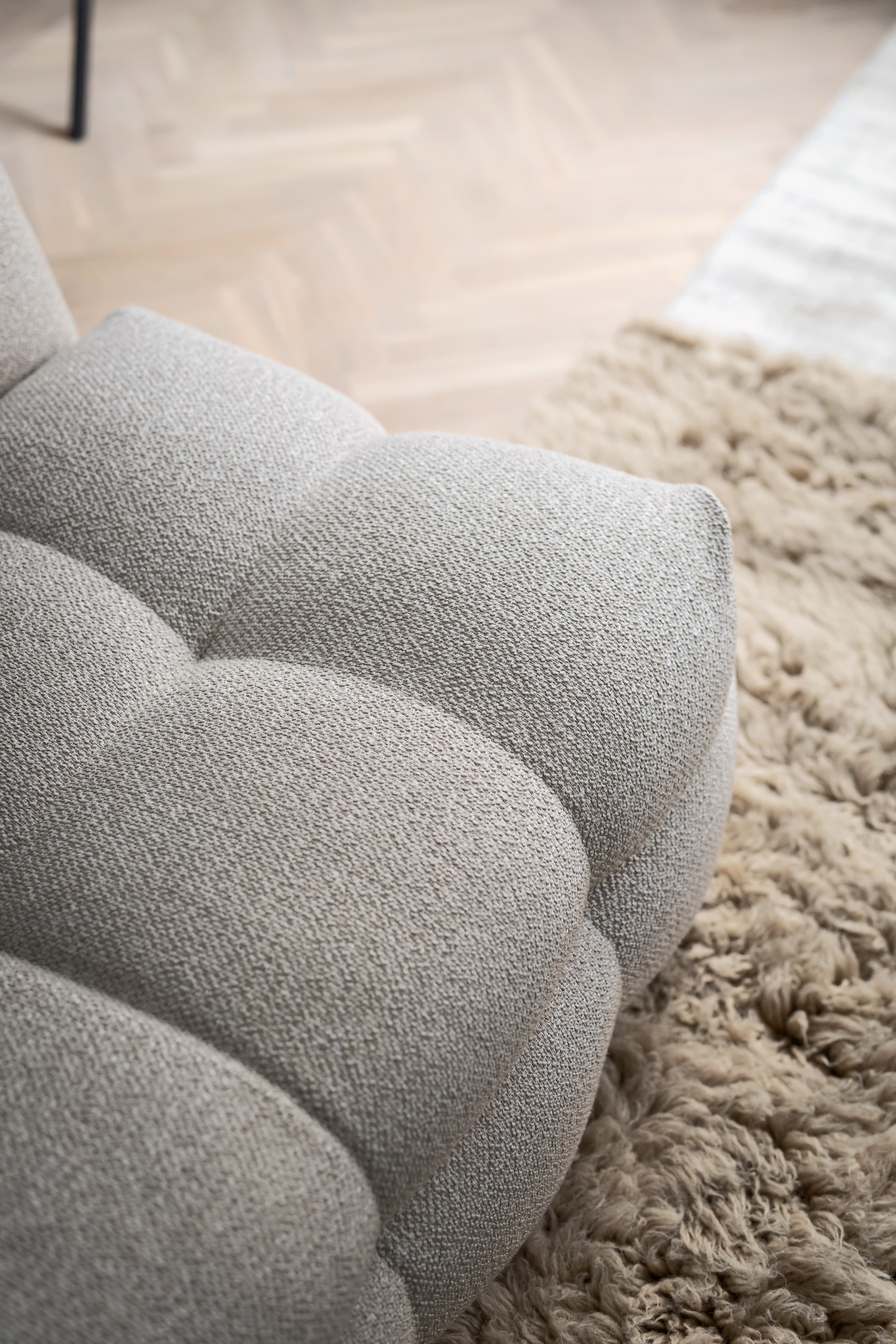 Billie Loungesessel Beige Bouclé 120cm