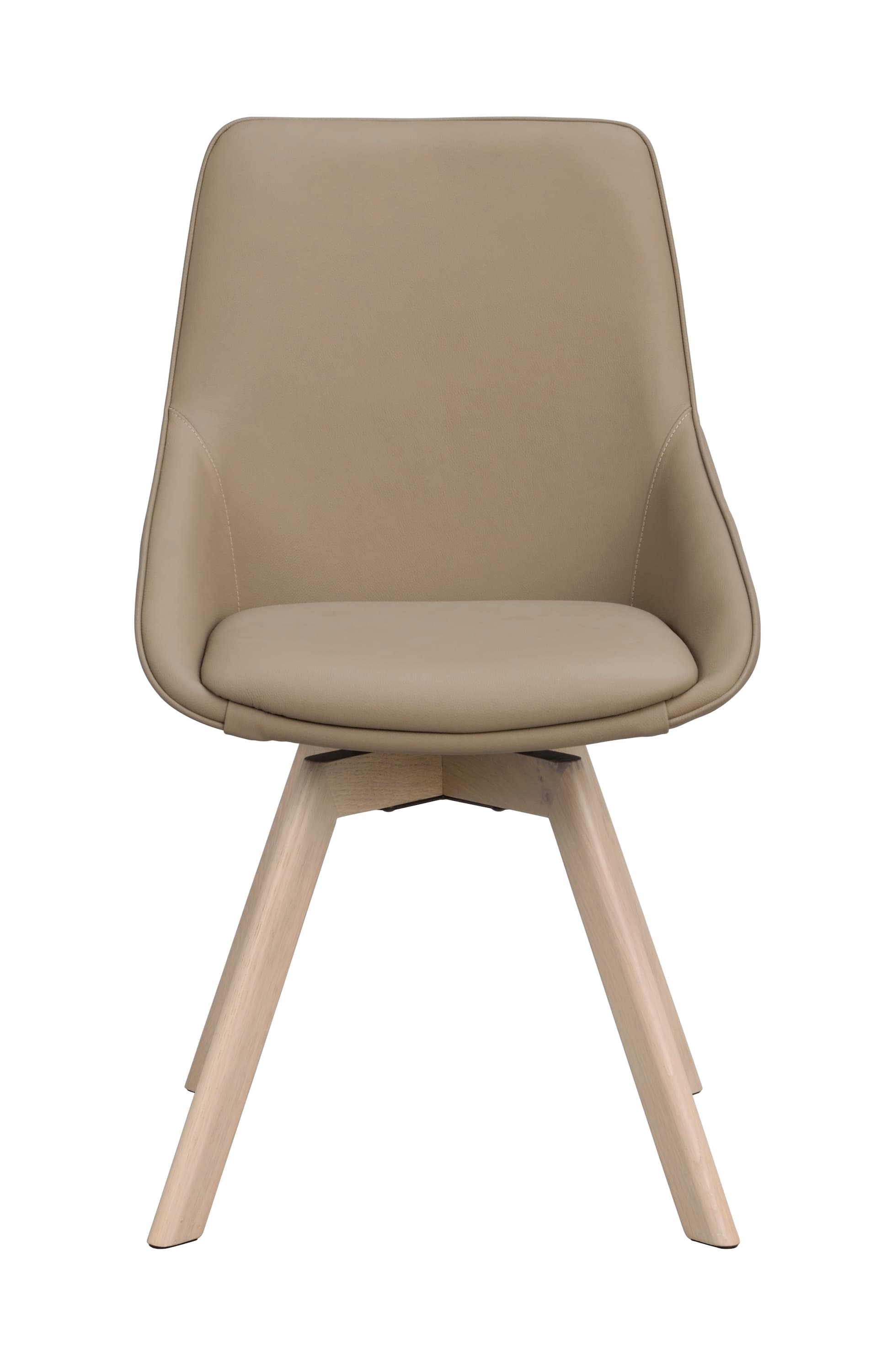 Alison Esszimmerstuhl Beige Leder/Weißpigmentiert