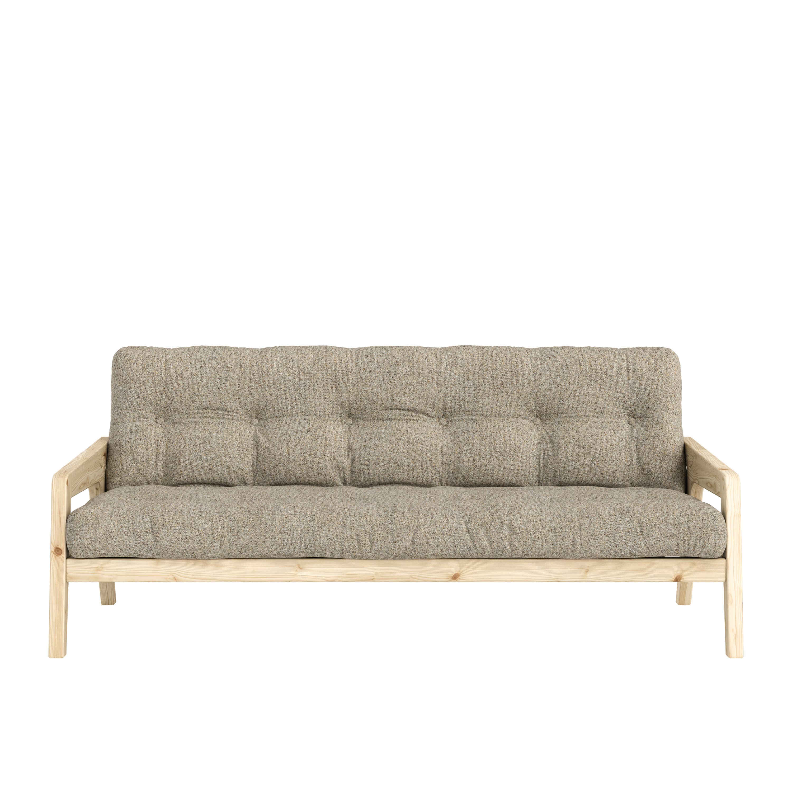 Grab Sofa Bed Clear Lacquered/Warm Sand 204cm