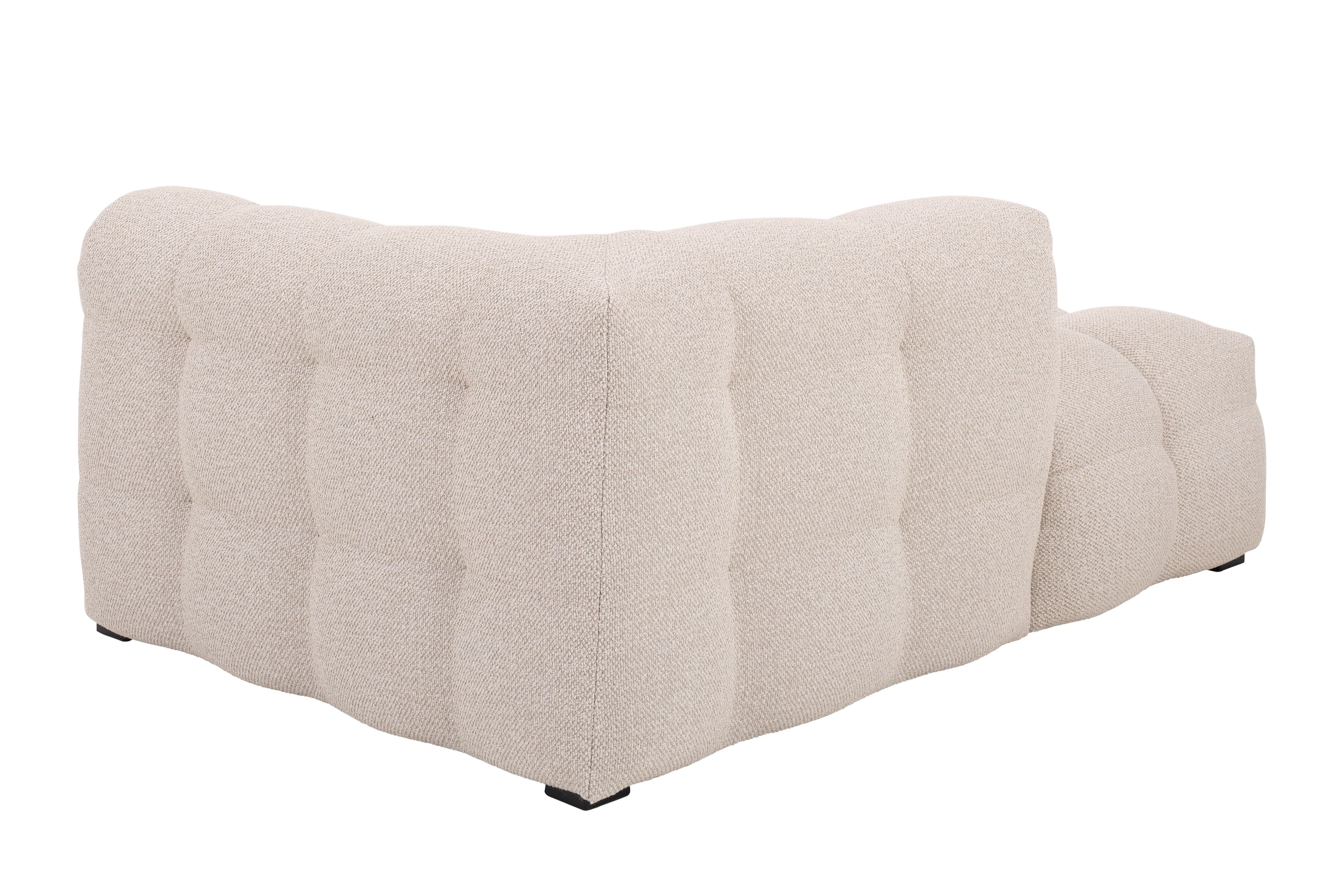 Billie Chaiselongue-Modul Links Armlehne Beige Bouclé 118cm