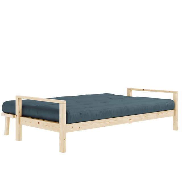 Knob Schlafsofa Natur/Petrolblau 130cm