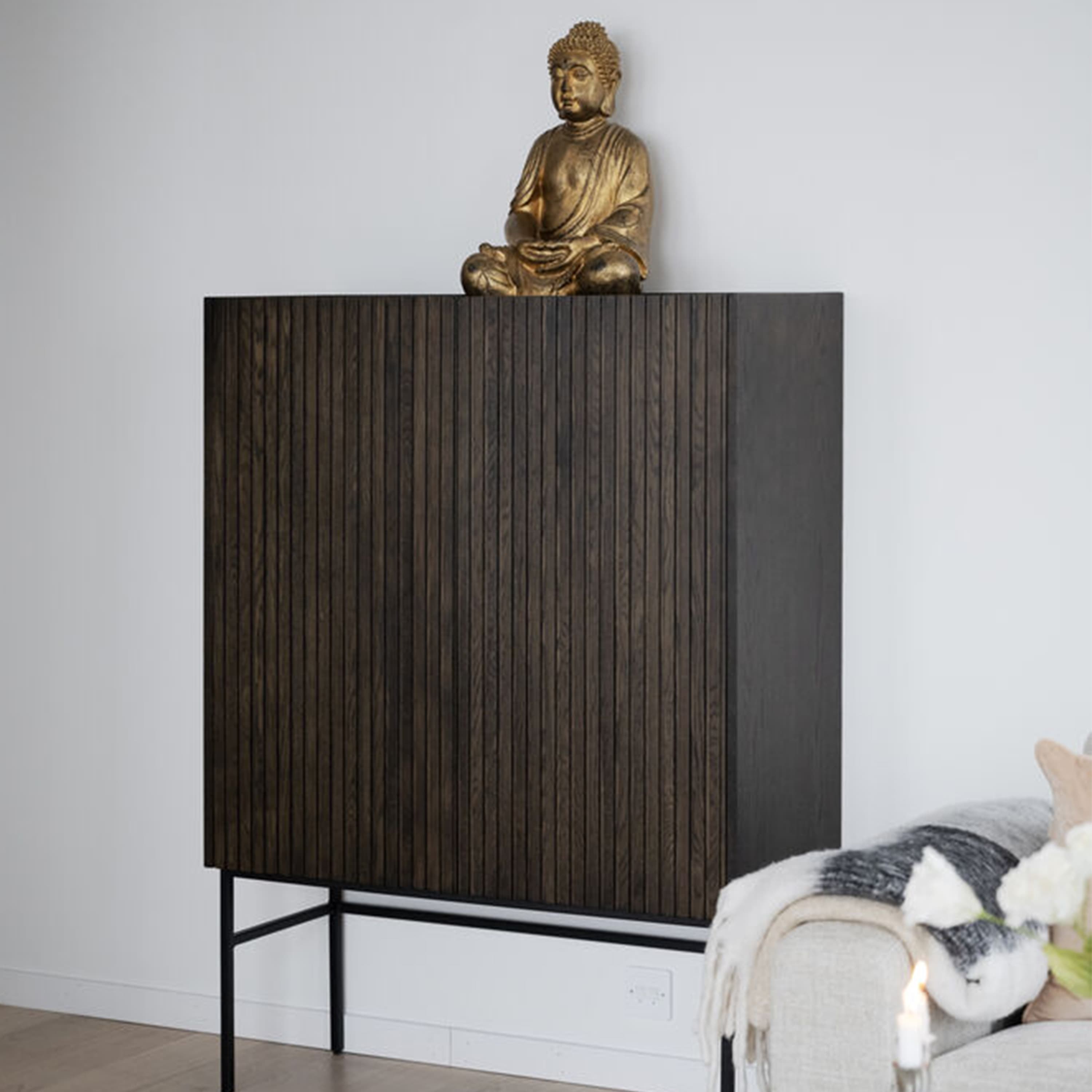 Halifax Cabinet Brown/Black 100cm