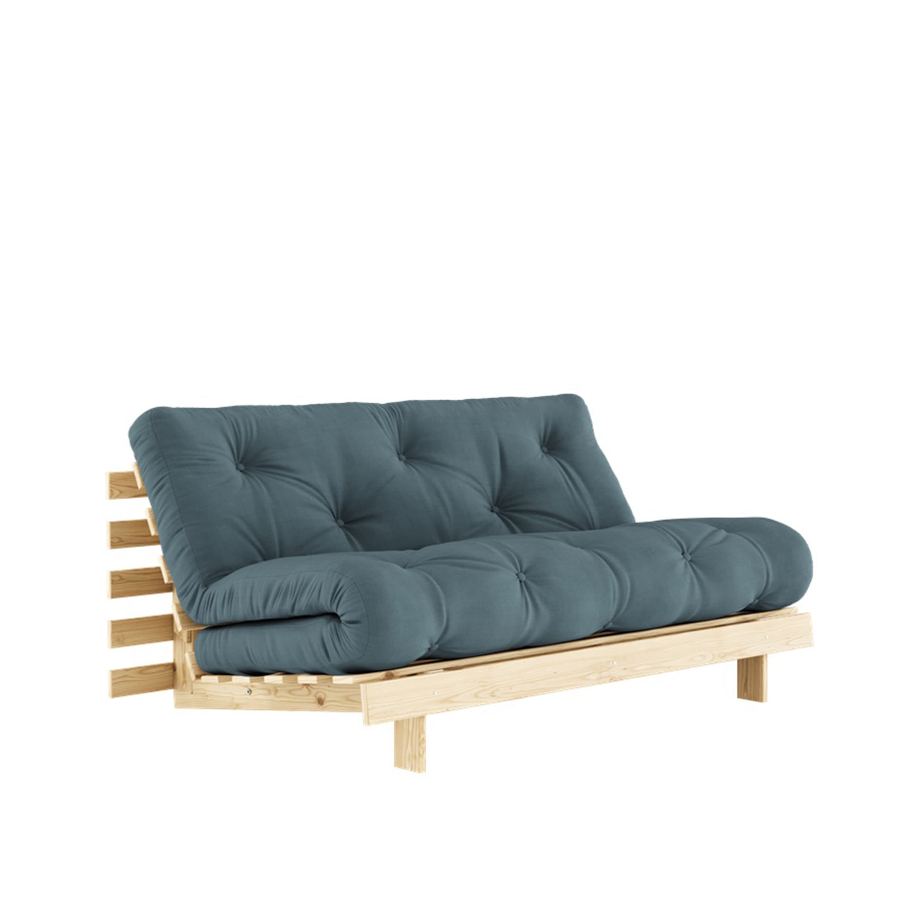 Roots Schlafsofa Natur/Petrolblau 160cm