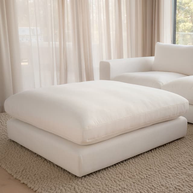 Capri Footstool White 120x115 cm