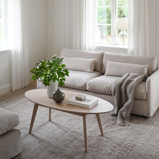 Yumi Couchtisch Weiß pigmentiert 130cm
