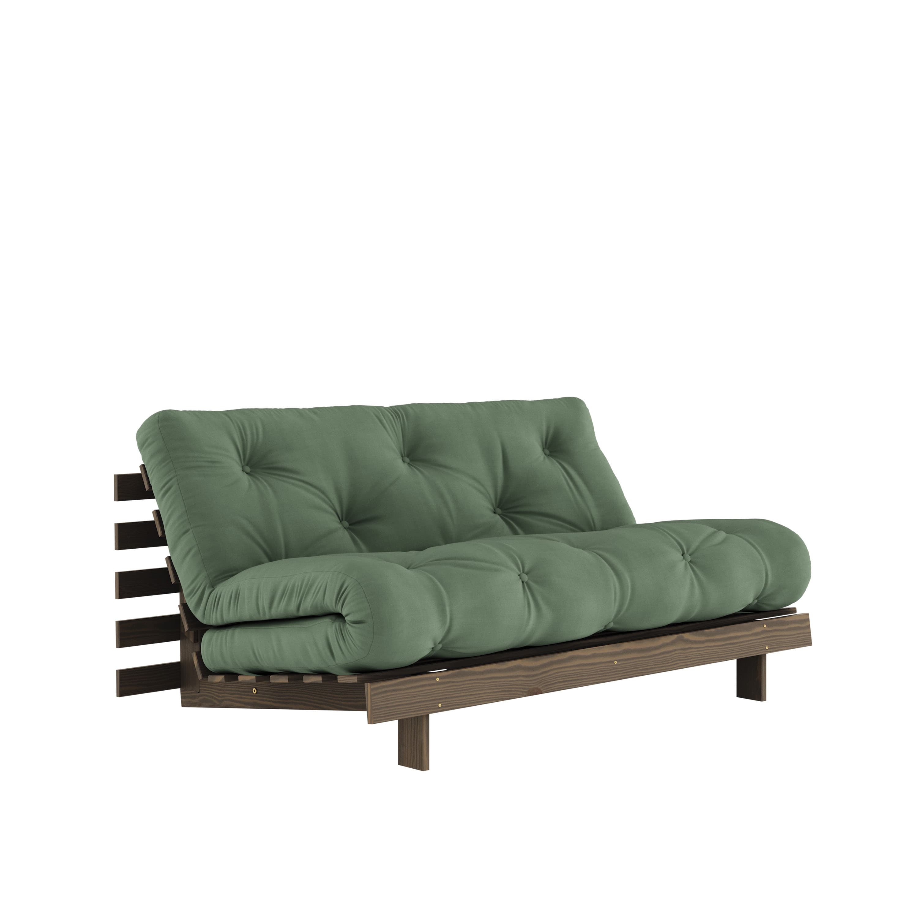 Roots Schlafsofa Braun/Olivgrün 160cm
