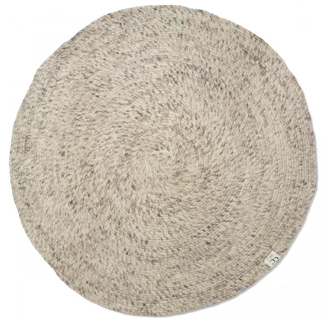 Merino Round Wool Rug Natural Beige Ø160cm
