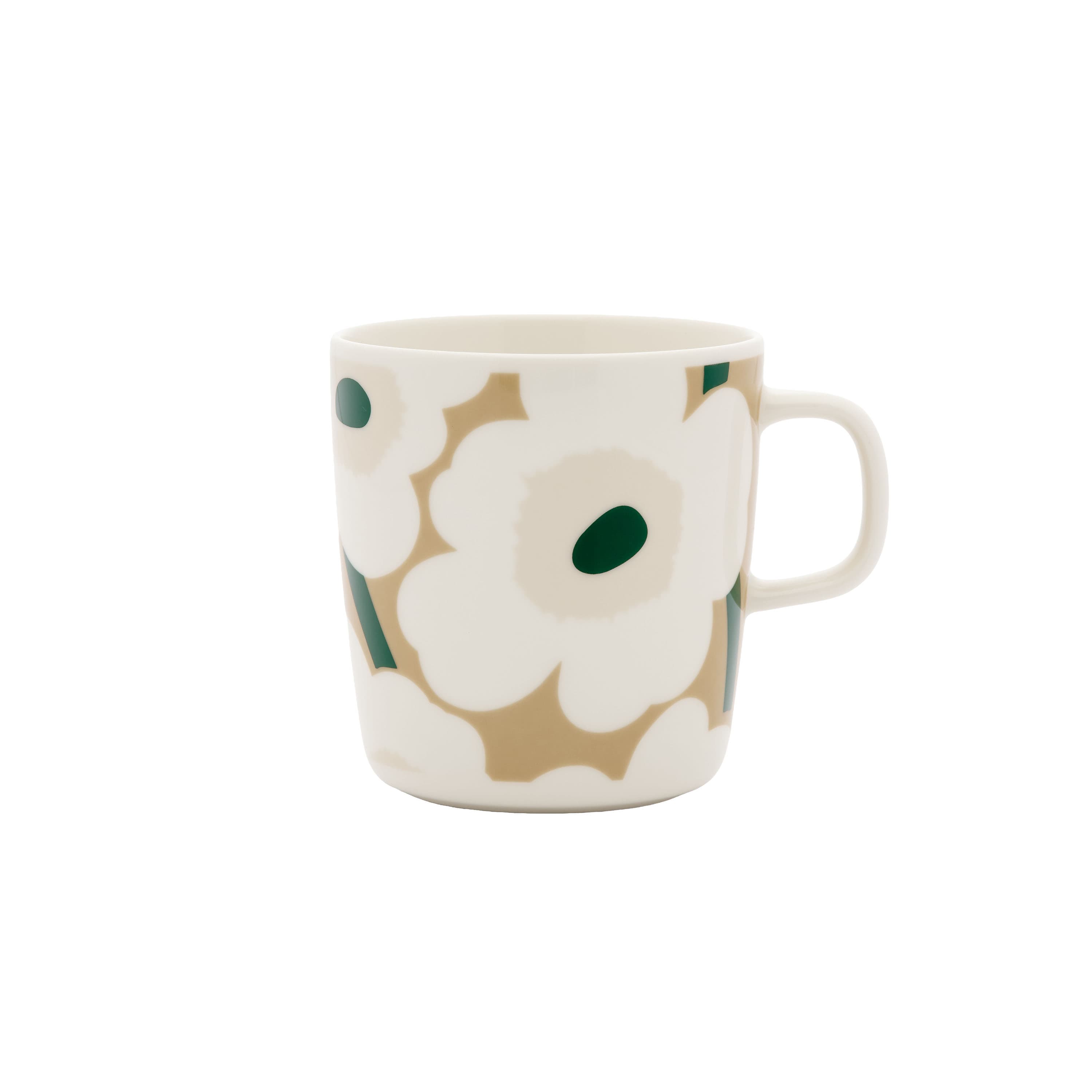 Oiva Unikko Teacup White/Beige/Dark Green