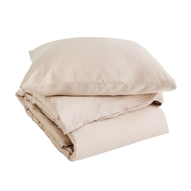Bamboo Single Duvet Cover Set Sand 150x210cm/50x60cm
