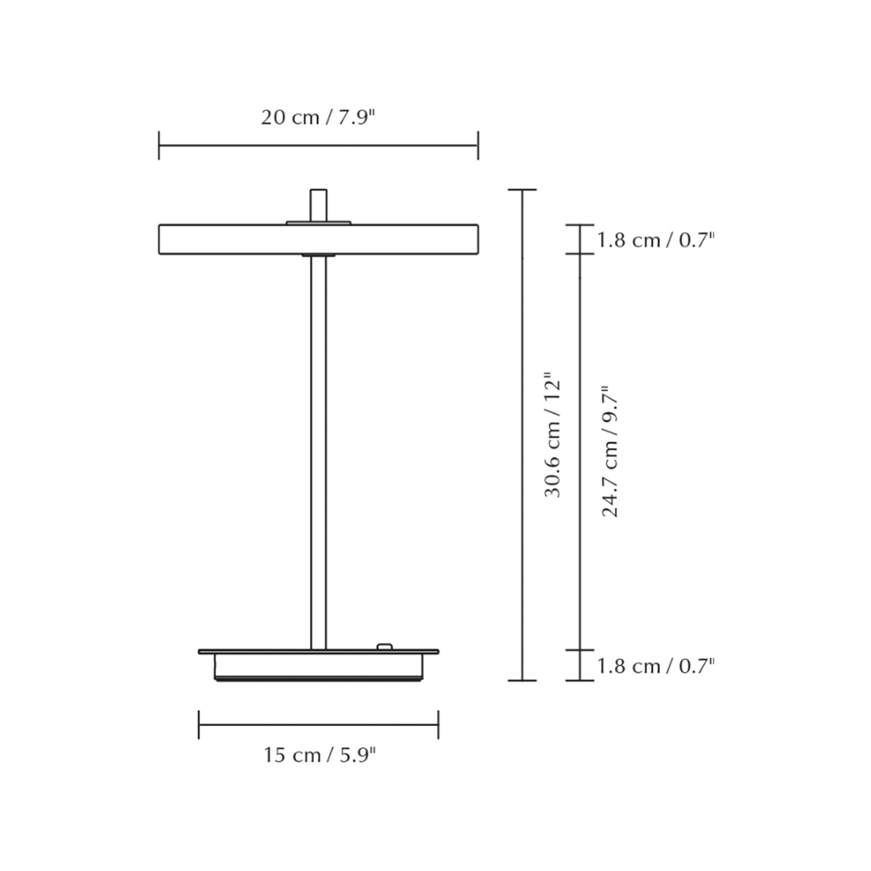 Asteria Move Monochrome Portabel Bordslampa Steel