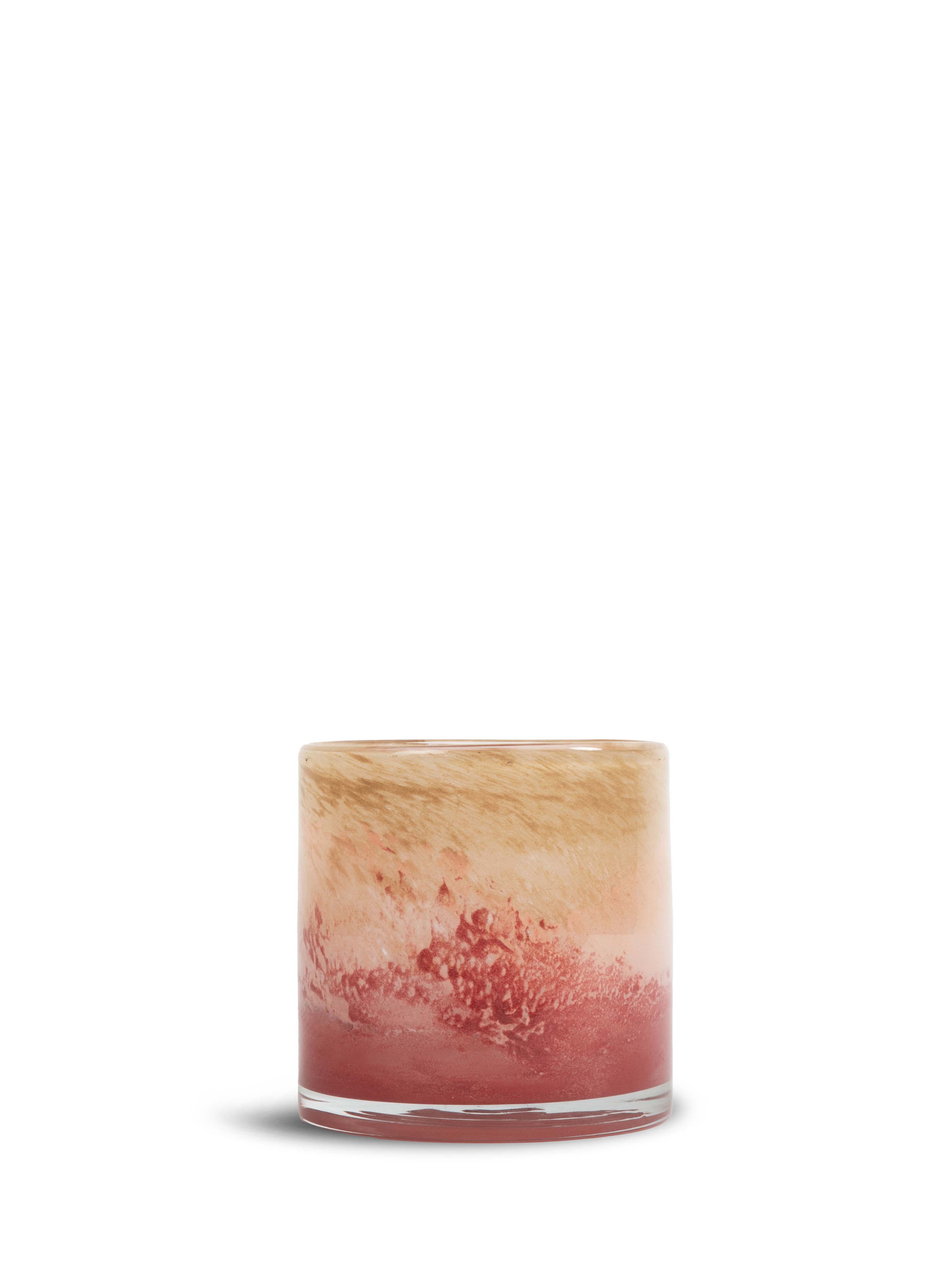 Calore Kerzenlaterne Rosa/Beige/Bordeaux 10cm