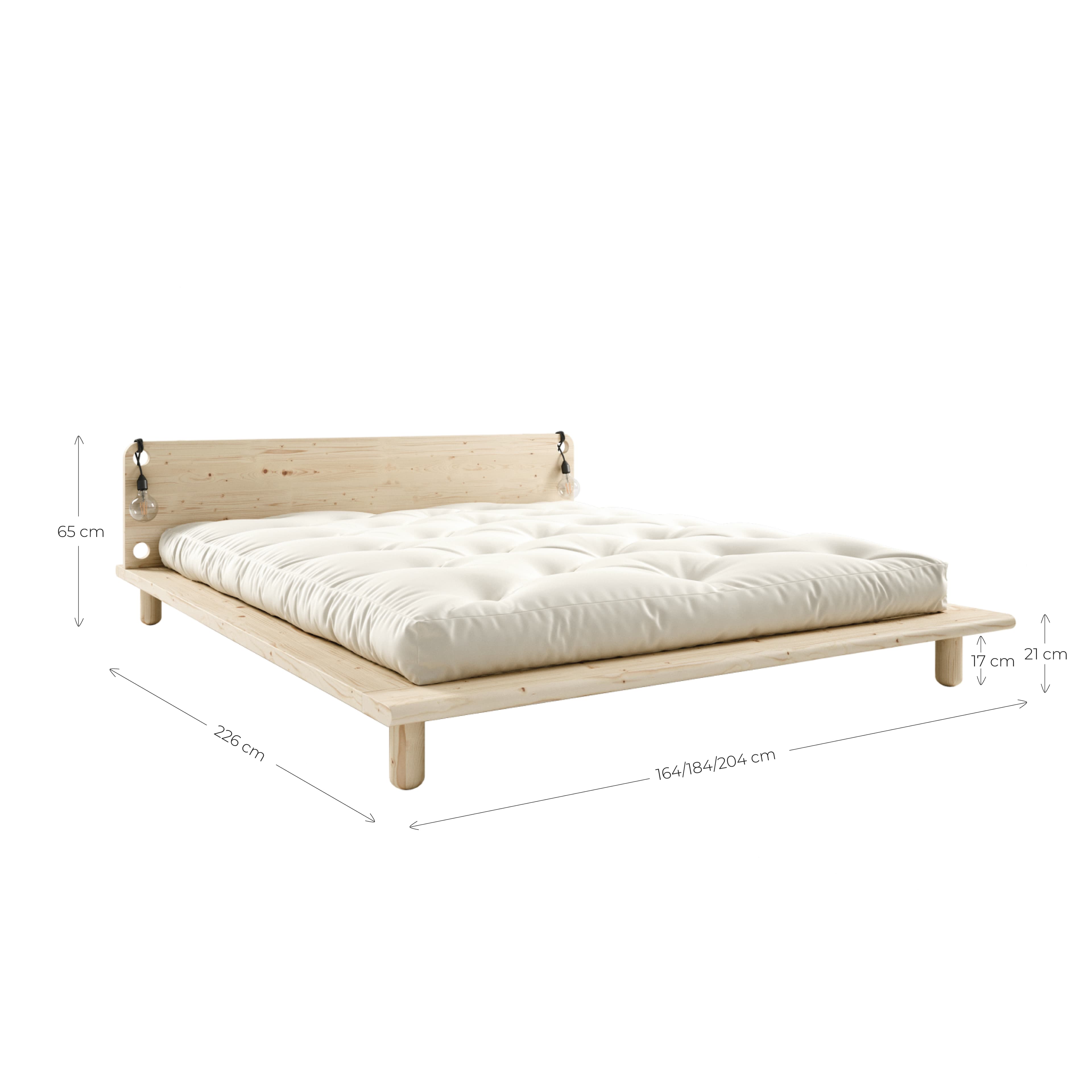 Peek Bettgestell inklusive Nachttischlampe Natur 160cm