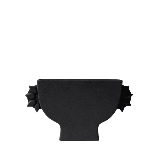 Flat Vase Black 16 cm
