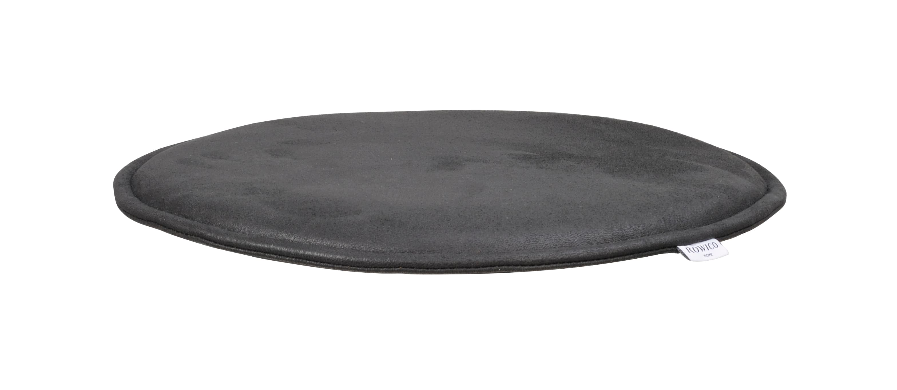 Fulton Sitzkissen Rund Schwarz Leder/Textil Ø38