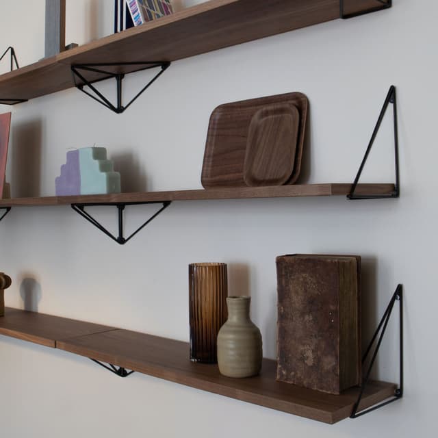 Pythagoras Shelf Walnut 20x80cm