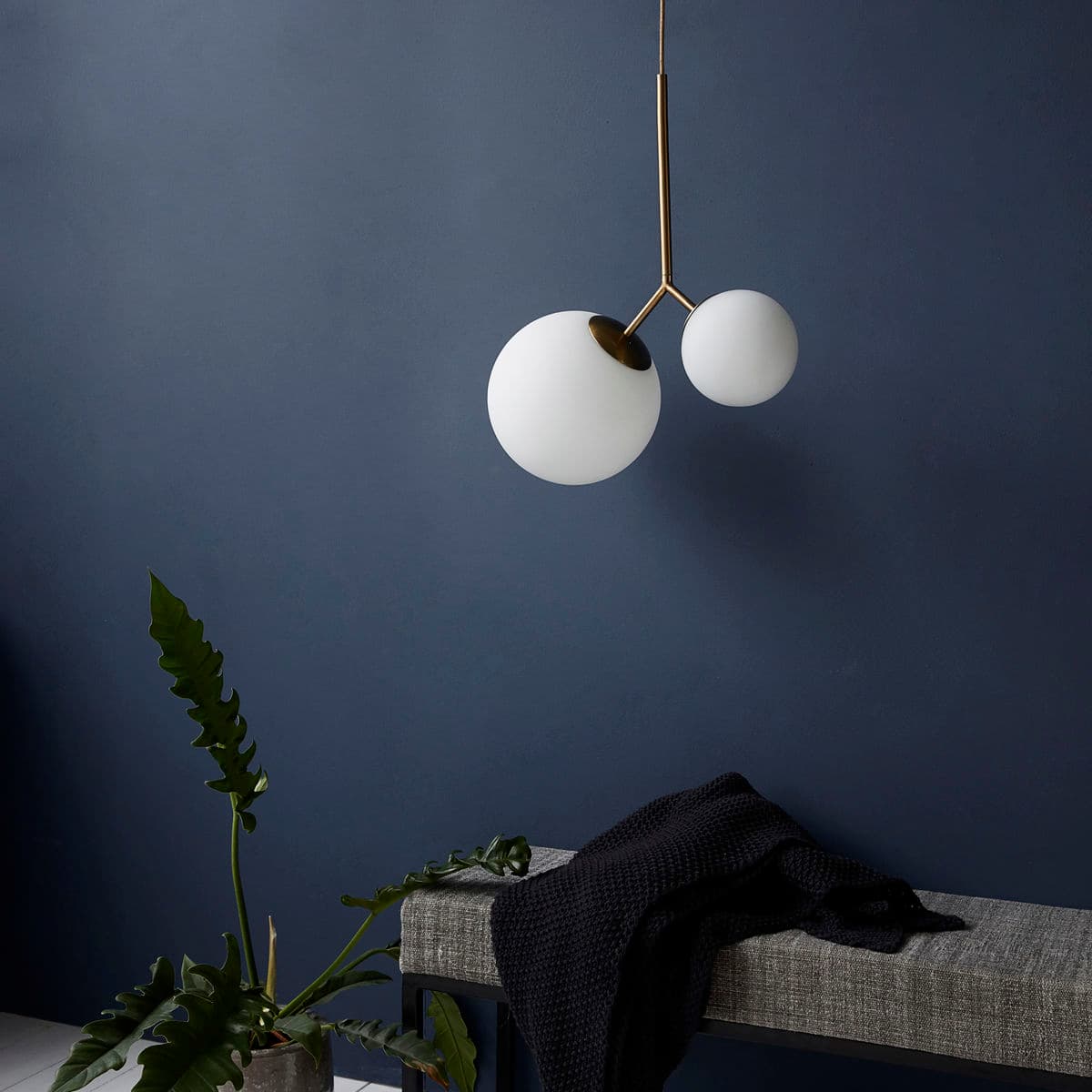 Twice Deckenlampe Messing Weiß/Weiß