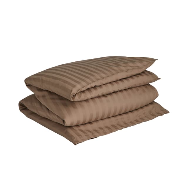 Sateen Stripes Bettbezug Taupe Beige 220x220