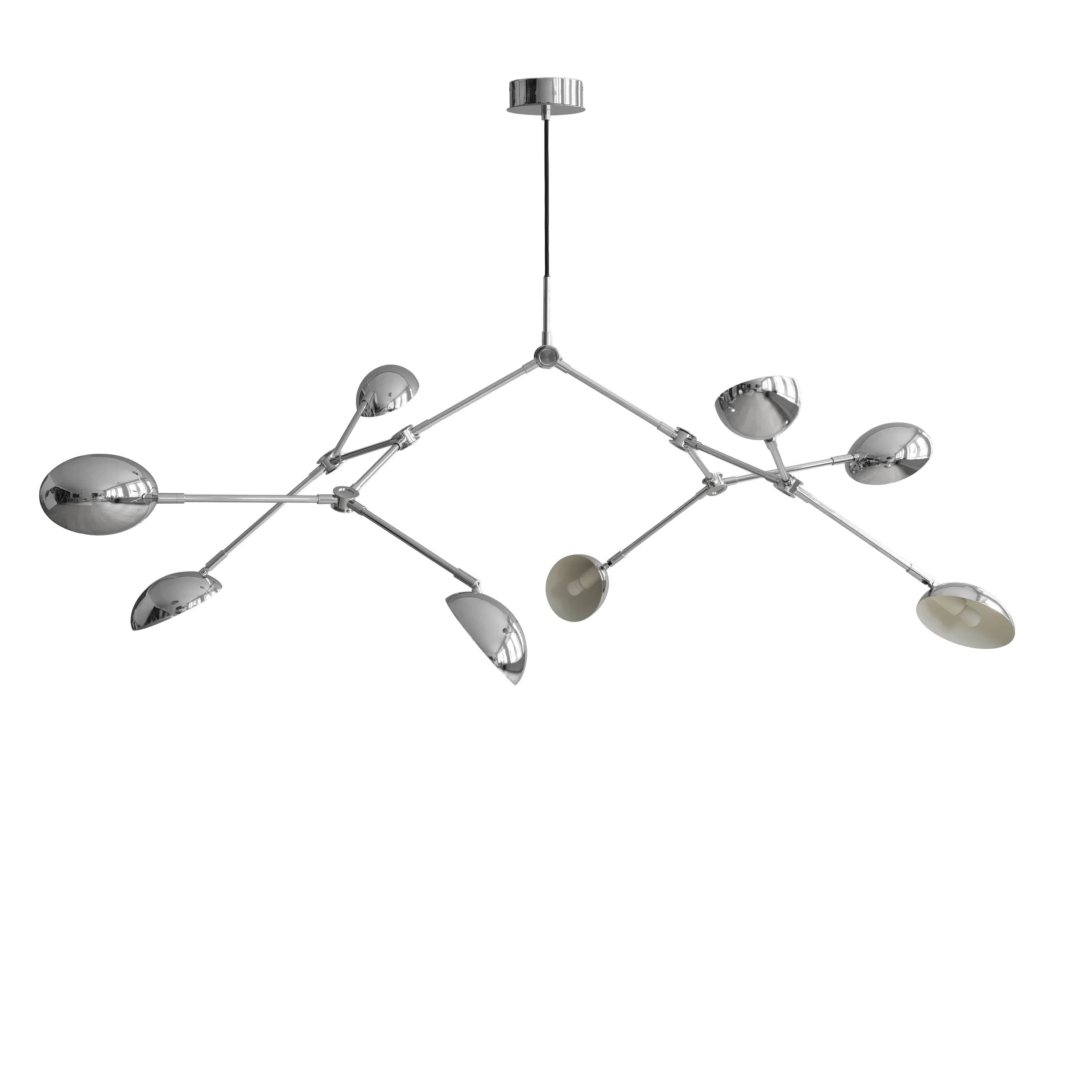 Drop Ceiling Lamp Chrome 154cm