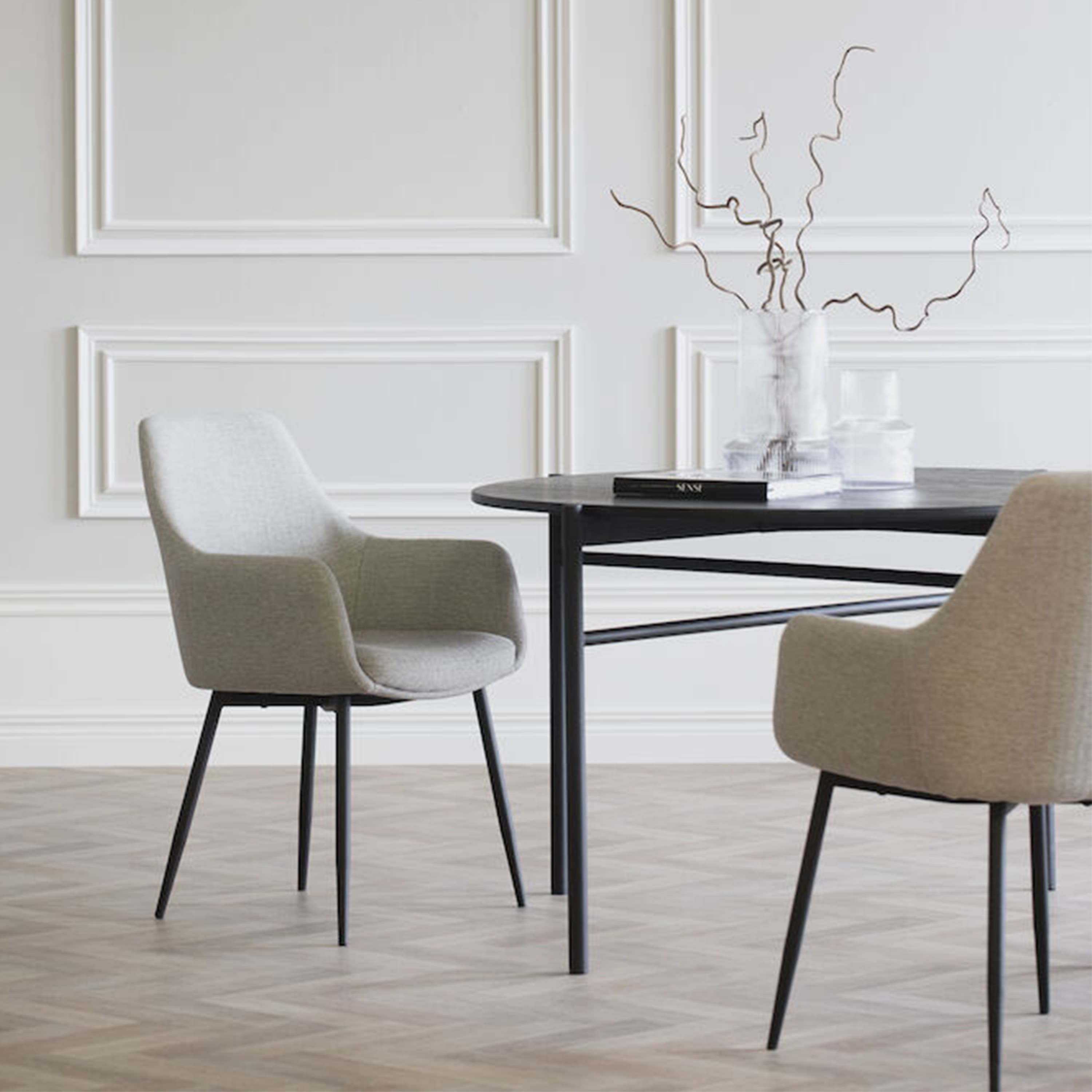 Reily Dining Armchair Beige/Black
